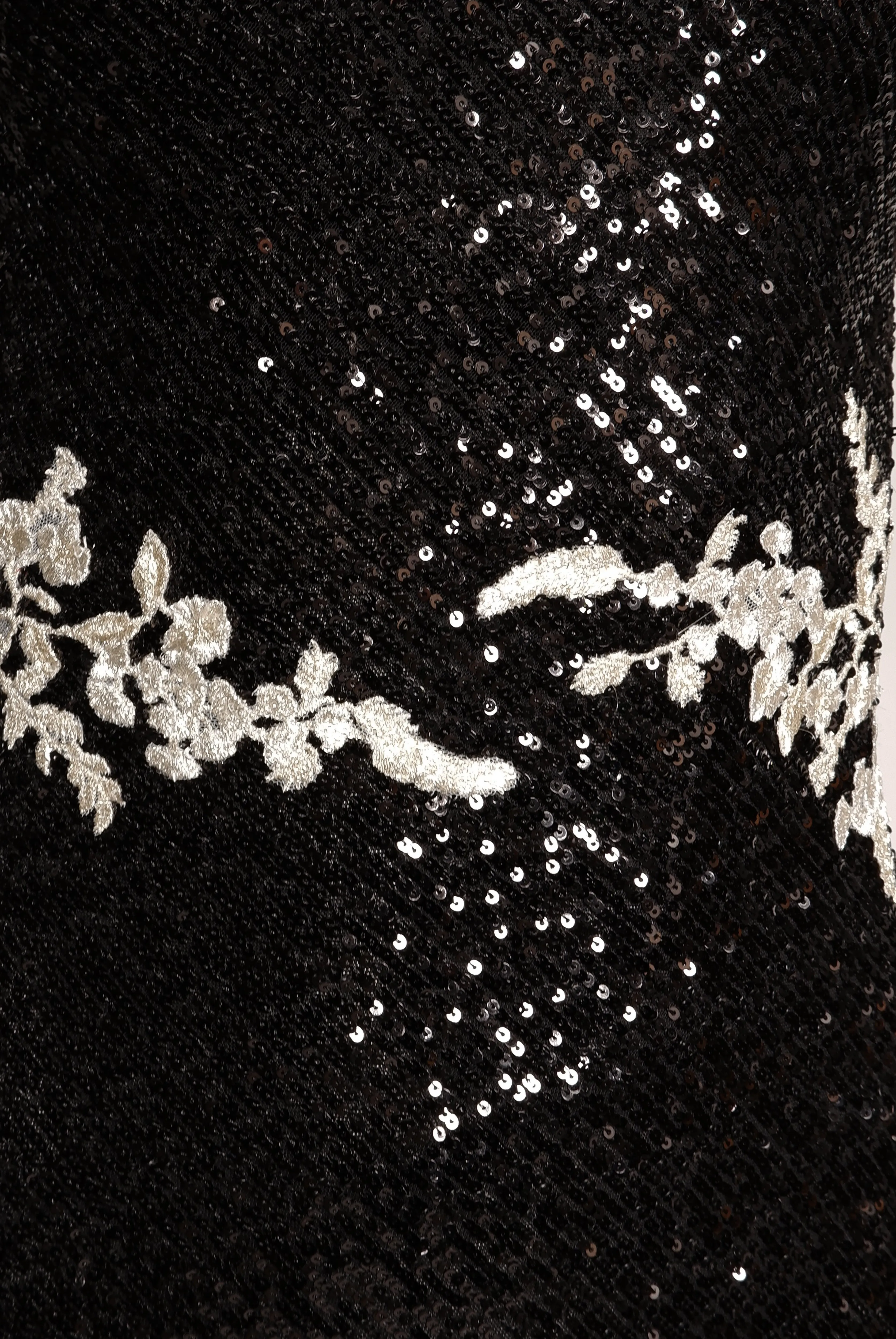 STRETCH SEQUIN HALTER FLORAL APPLIQUE GOWN sold by Naeem Khan product image thumbnail 4