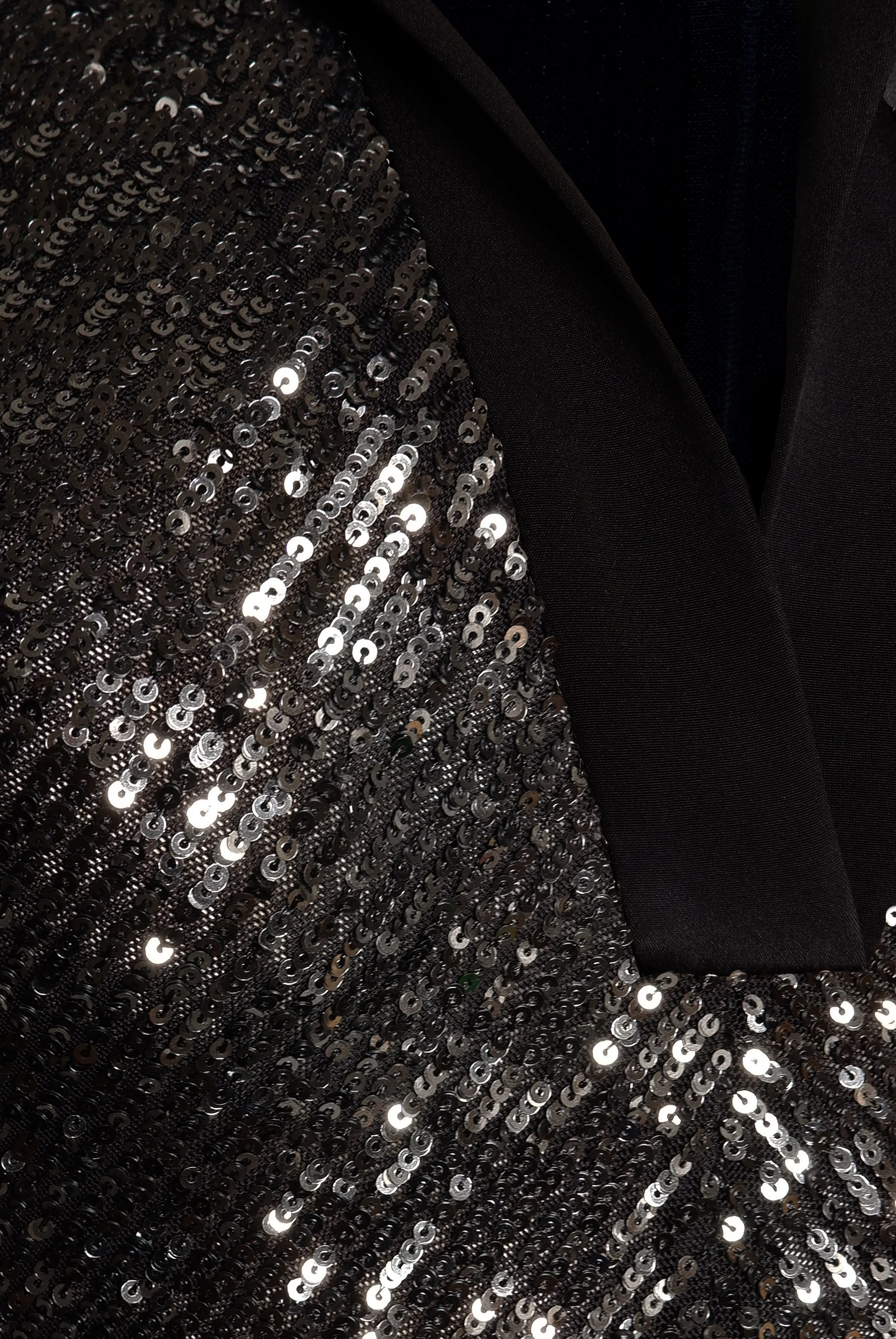 STRETCH SEQUIN SLEEVELESS COLLARED GOWN sold by Naeem Khan product image thumbnail 3