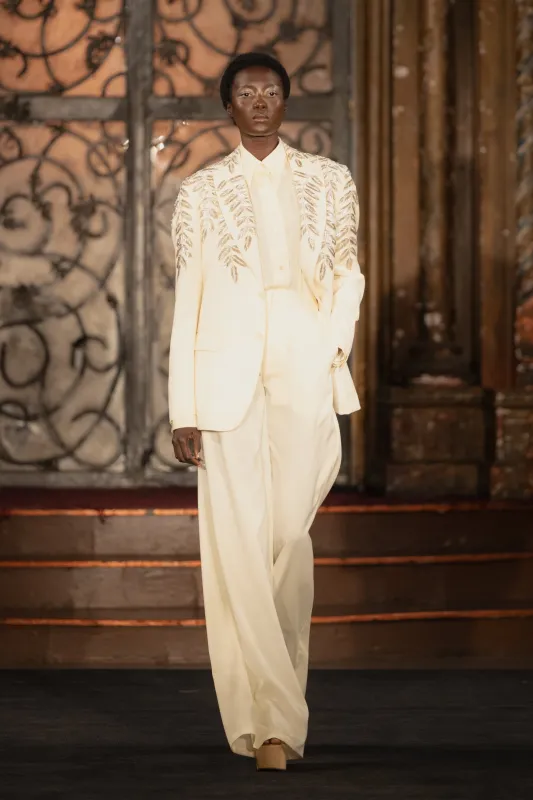 FLORAL METALLIC RAFFIA BOLERO made by Naeem Khan