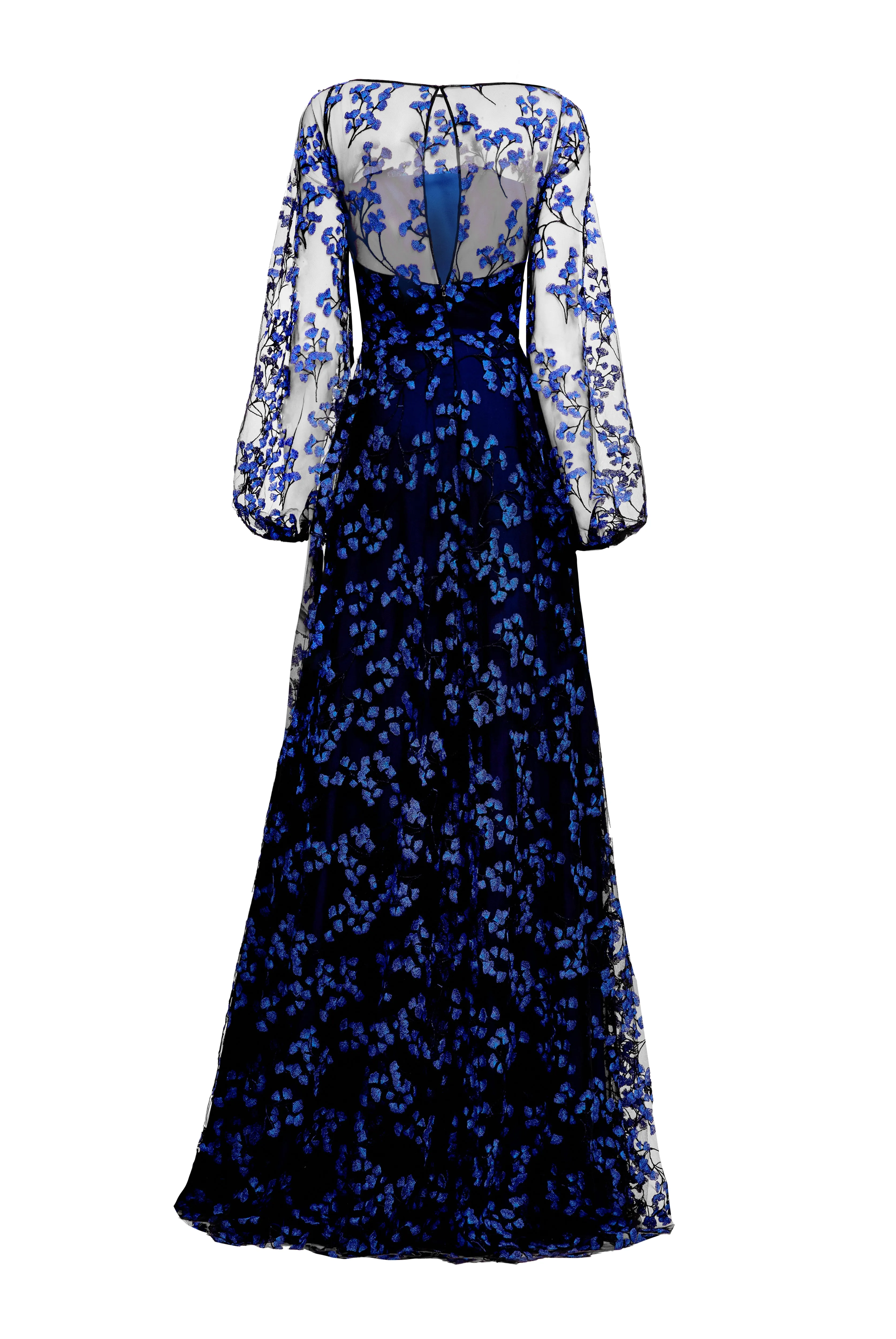 BOAT NECK FULL SKIRT GOWN WITH BLOUSON SLEEVES sold by Naeem Khan product image thumbnail 3