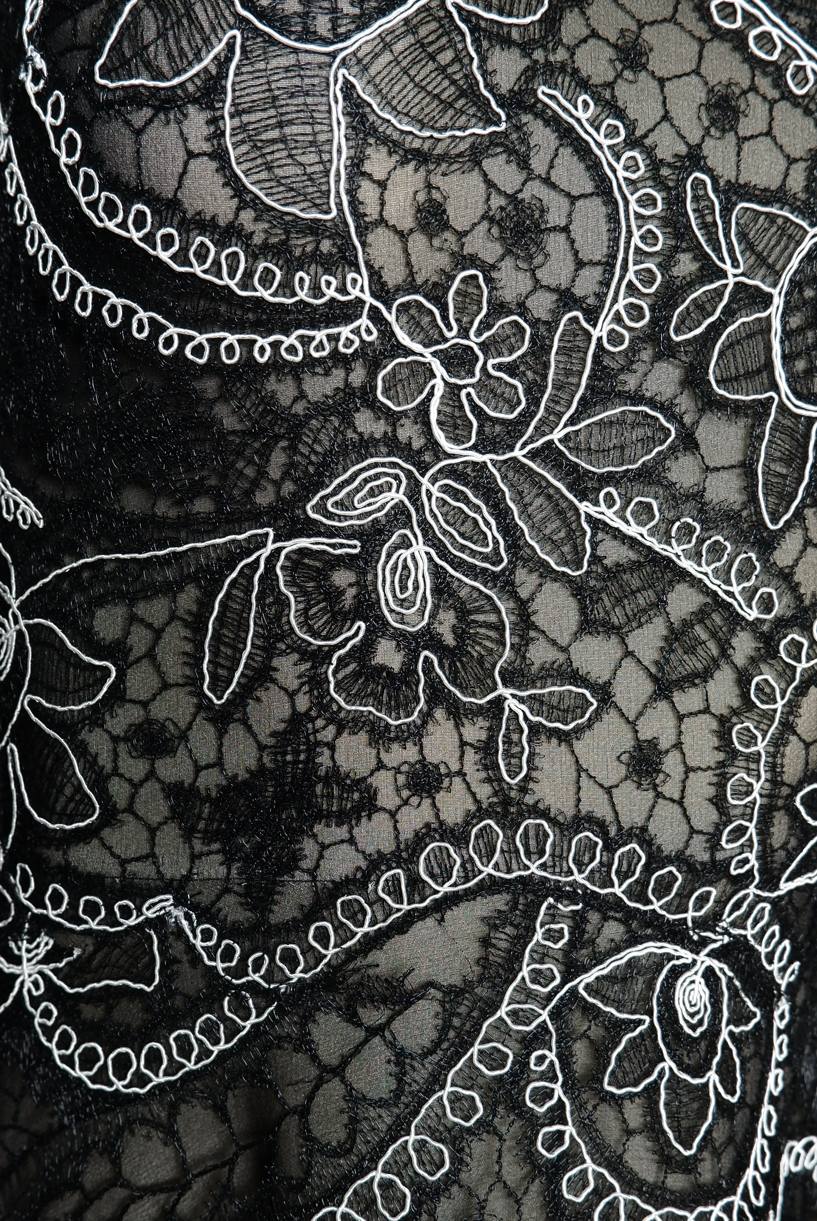 JEWEL NECK A-LINE GOWN WITH LONG SLEEVES sold by Naeem Khan product image thumbnail 4