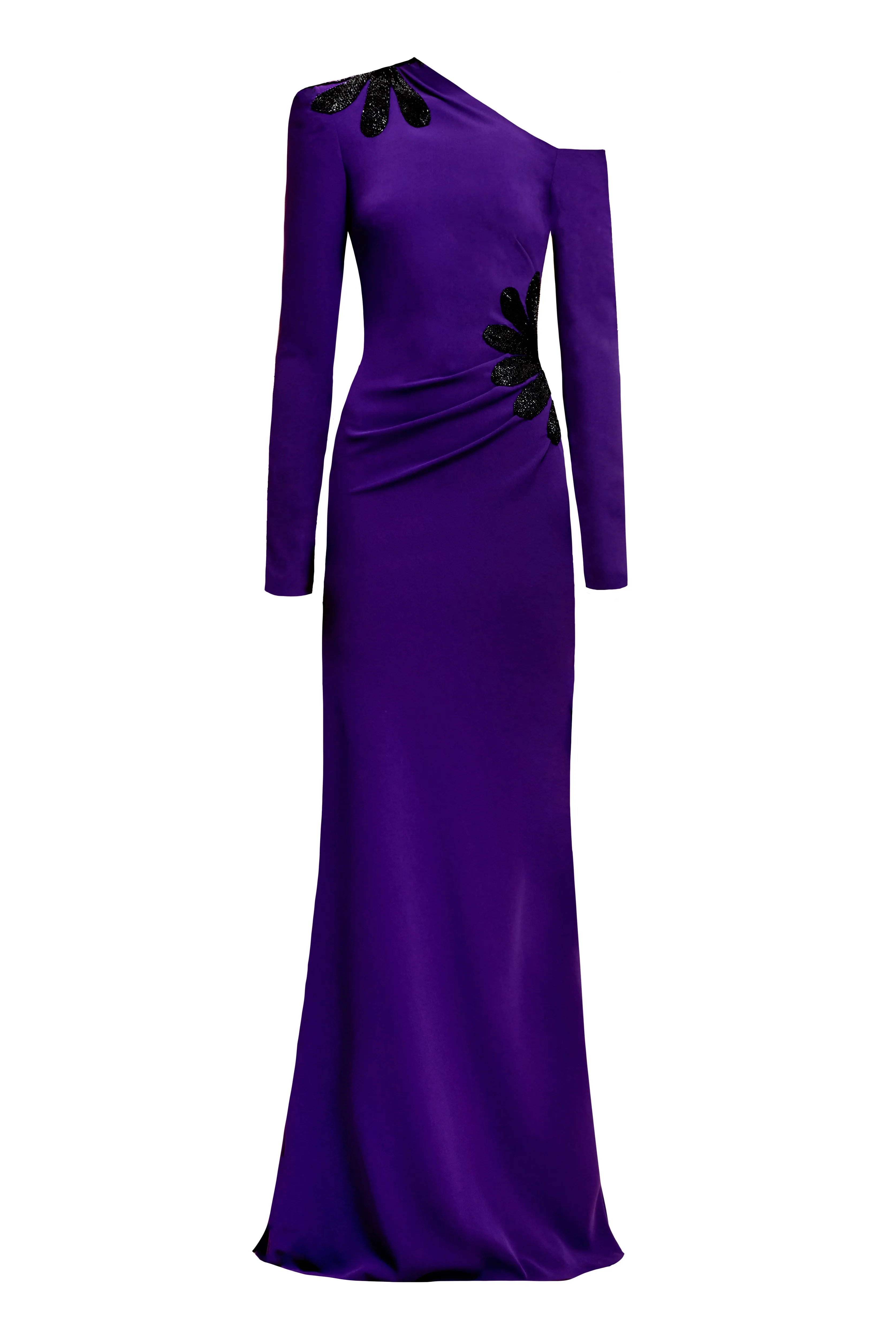 SCOOP NECK COLLUMN GOWN WITH CAP SLEEVES AND EMBELLISHED WAIST sold by Naeem Khan product image thumbnail 2