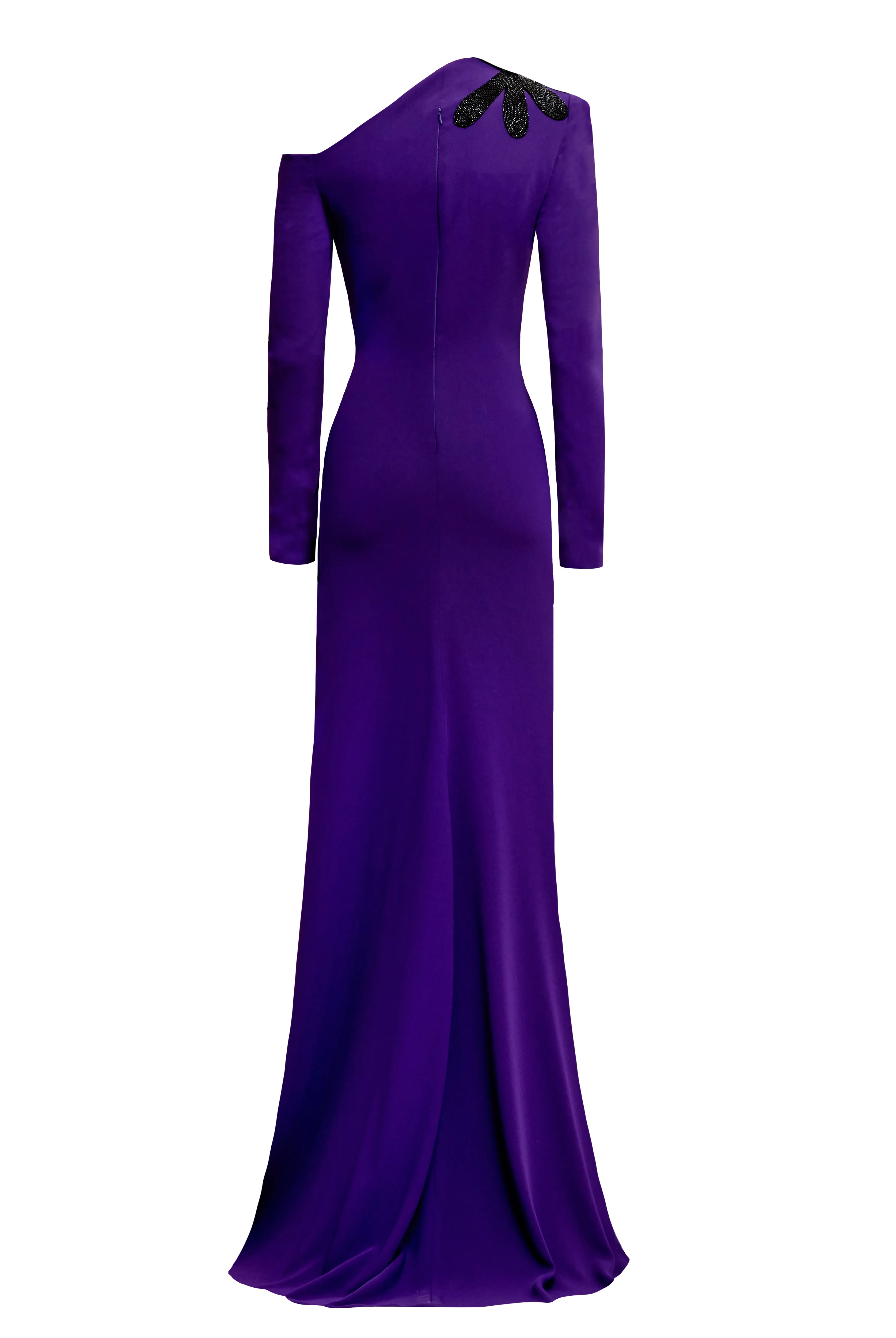 SCOOP NECK COLLUMN GOWN WITH CAP SLEEVES AND EMBELLISHED WAIST sold by Naeem Khan product image thumbnail 3