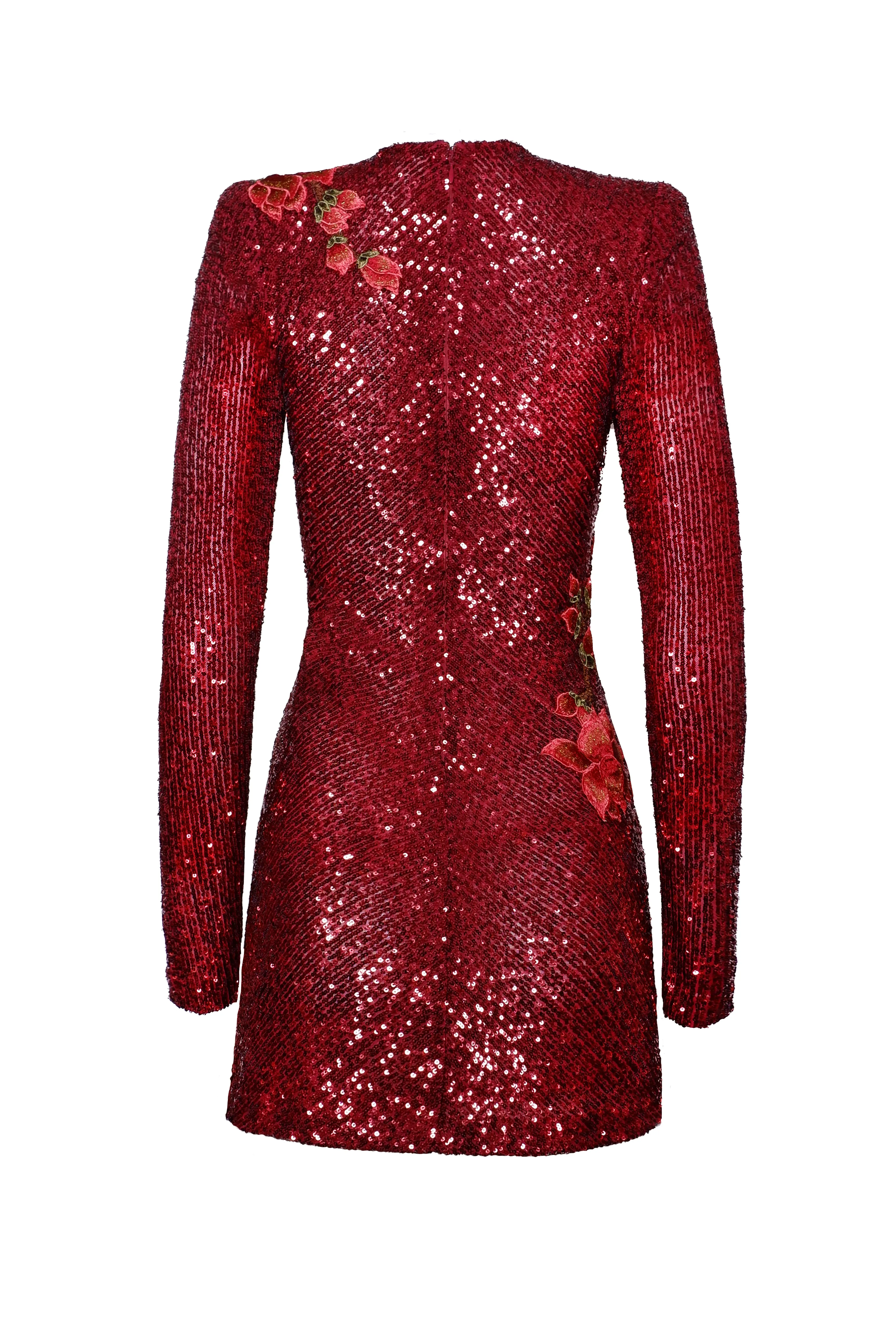 STRETCH SEQUIN JEWEL NECK DRESS WITH LONG SLEEVES sold by Naeem Khan product image thumbnail 3