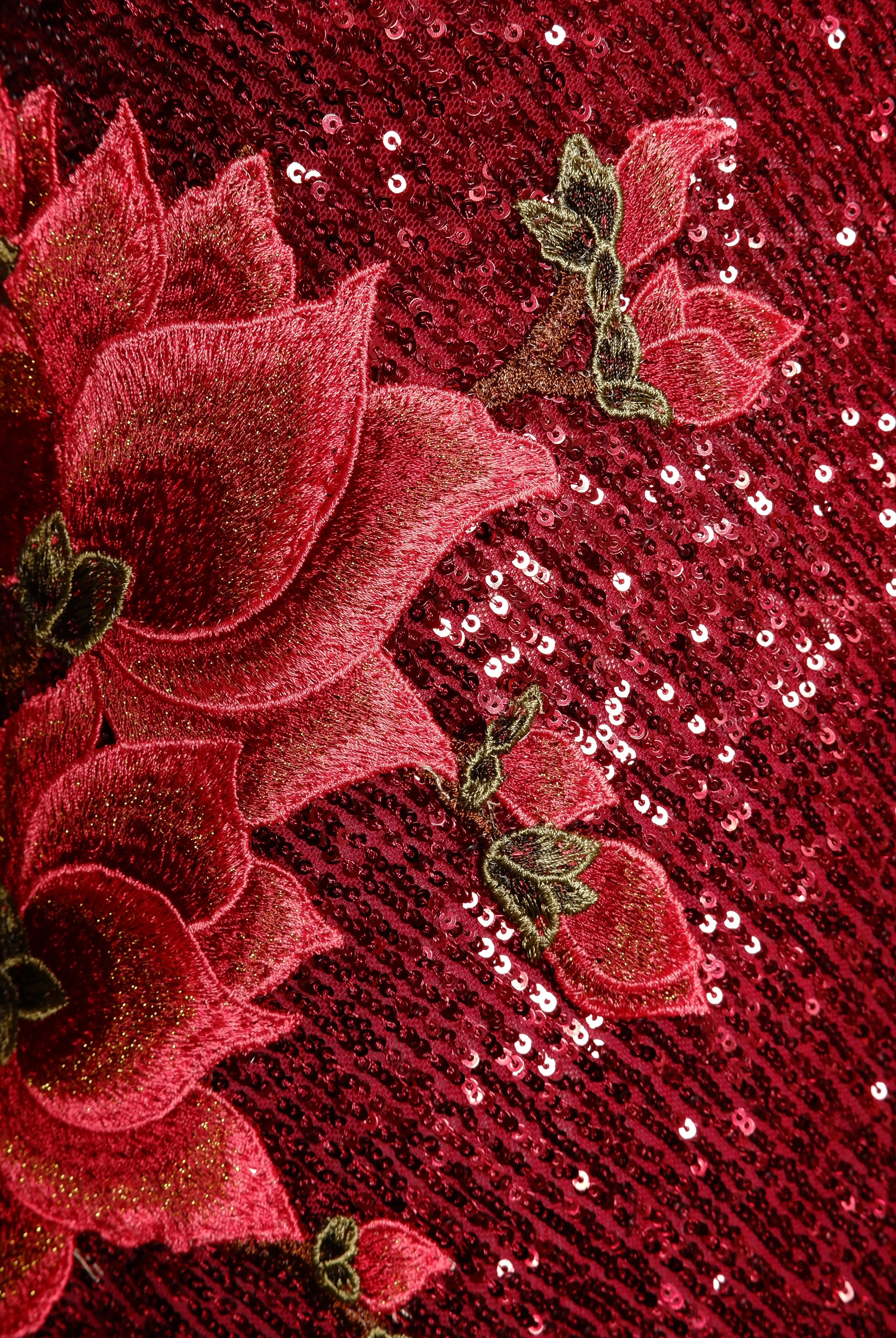 STRETCH SEQUIN BOAT NECK FIT-AND-FLARE GOWN WITH LONG SLEEVES sold by Naeem Khan product image thumbnail 4