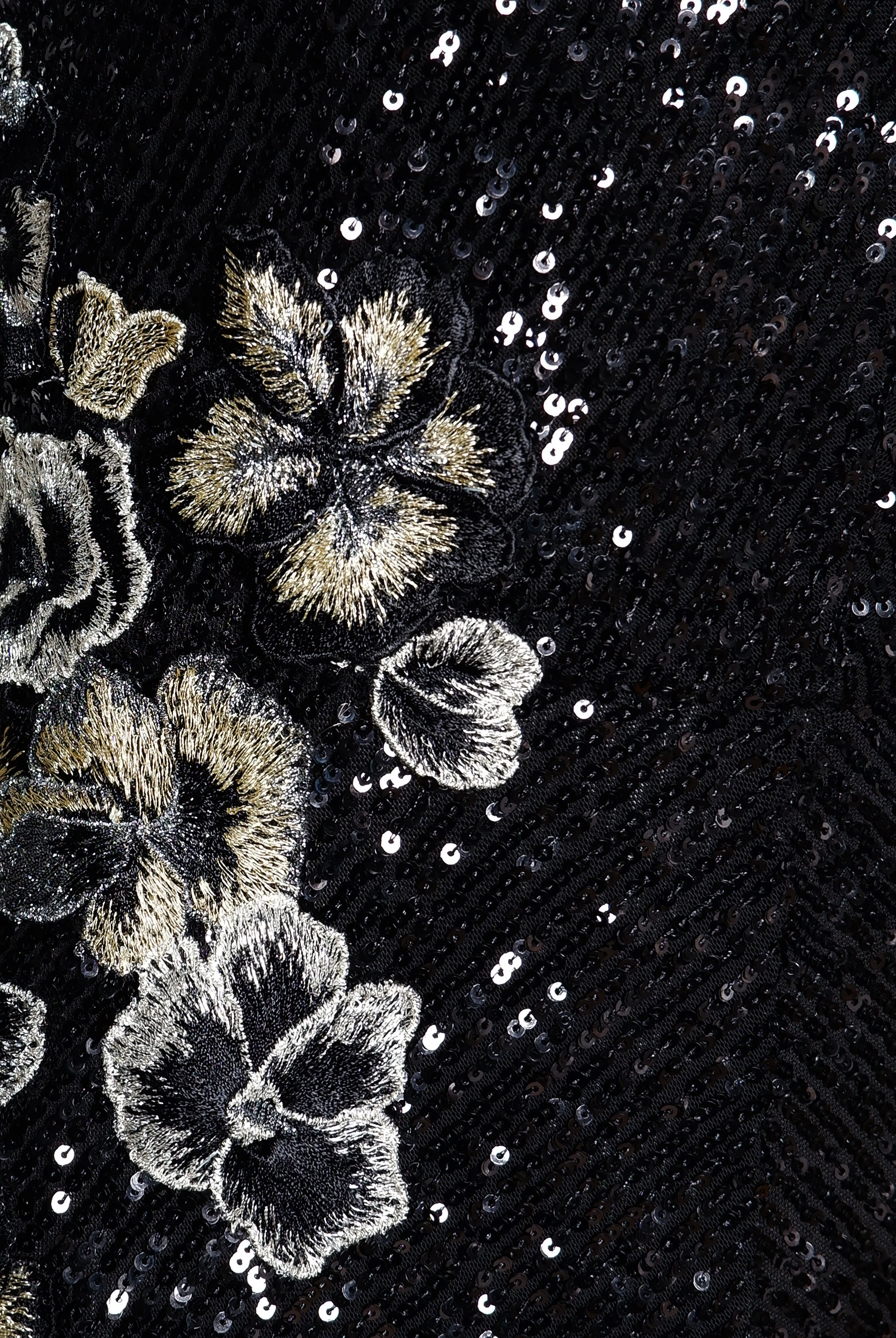 STRETCH SEQUIN CRISS-CROSS NECK FIT-AND-FLARE GOWN sold by Naeem Khan product image thumbnail 4