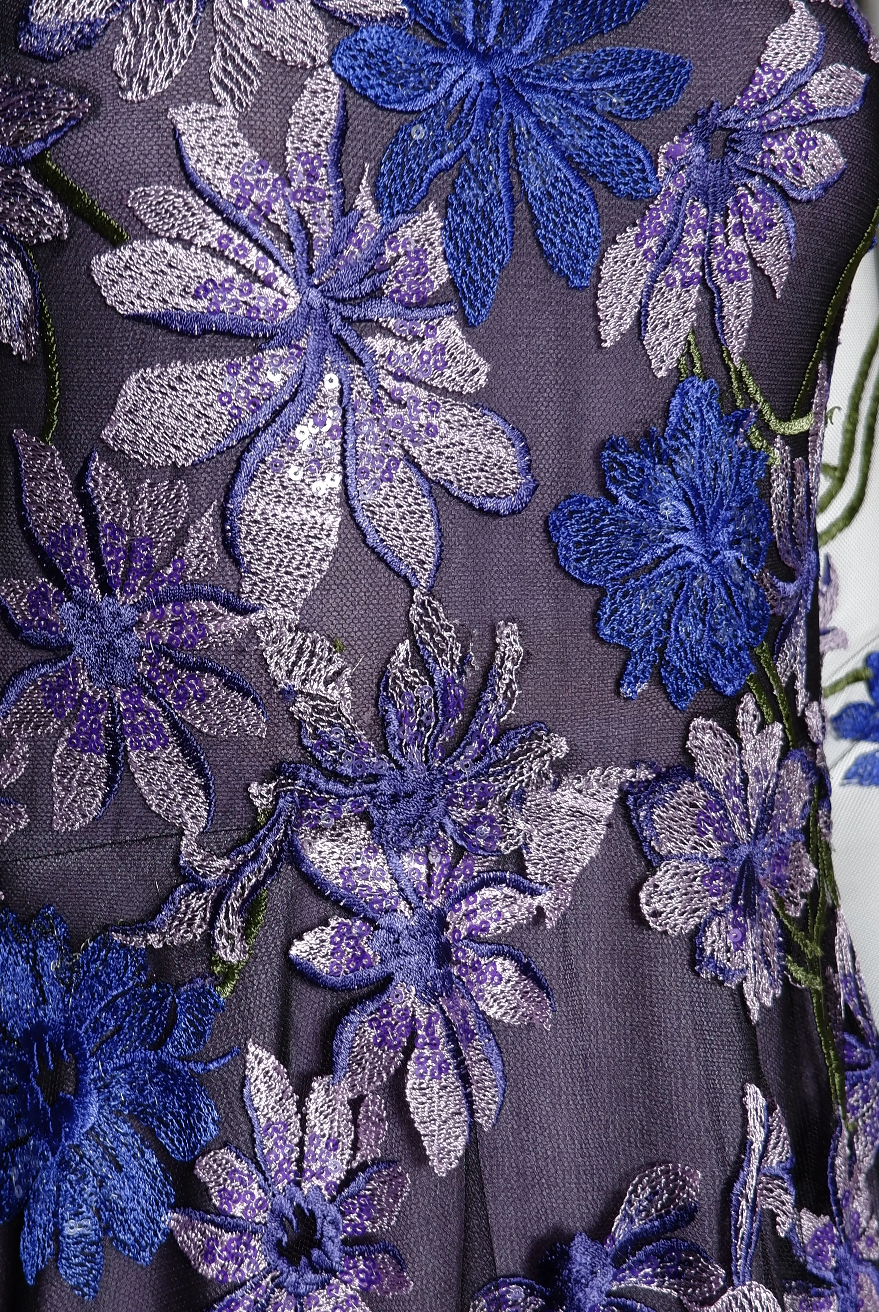 BOAT NECK FIT-AND-FLARE GOWN WITH LONG SLEEVES sold by Naeem Khan product image thumbnail 4