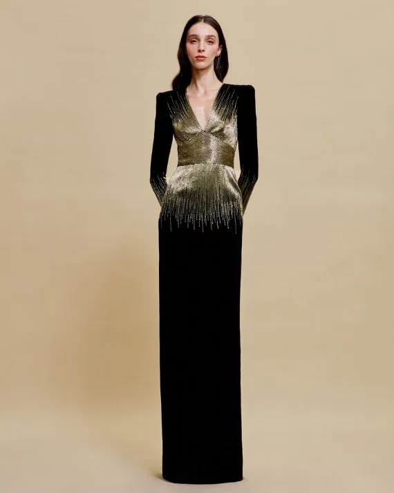 EMBELLISHED BODICE COLUMN GOWN sold by Naeem Khan