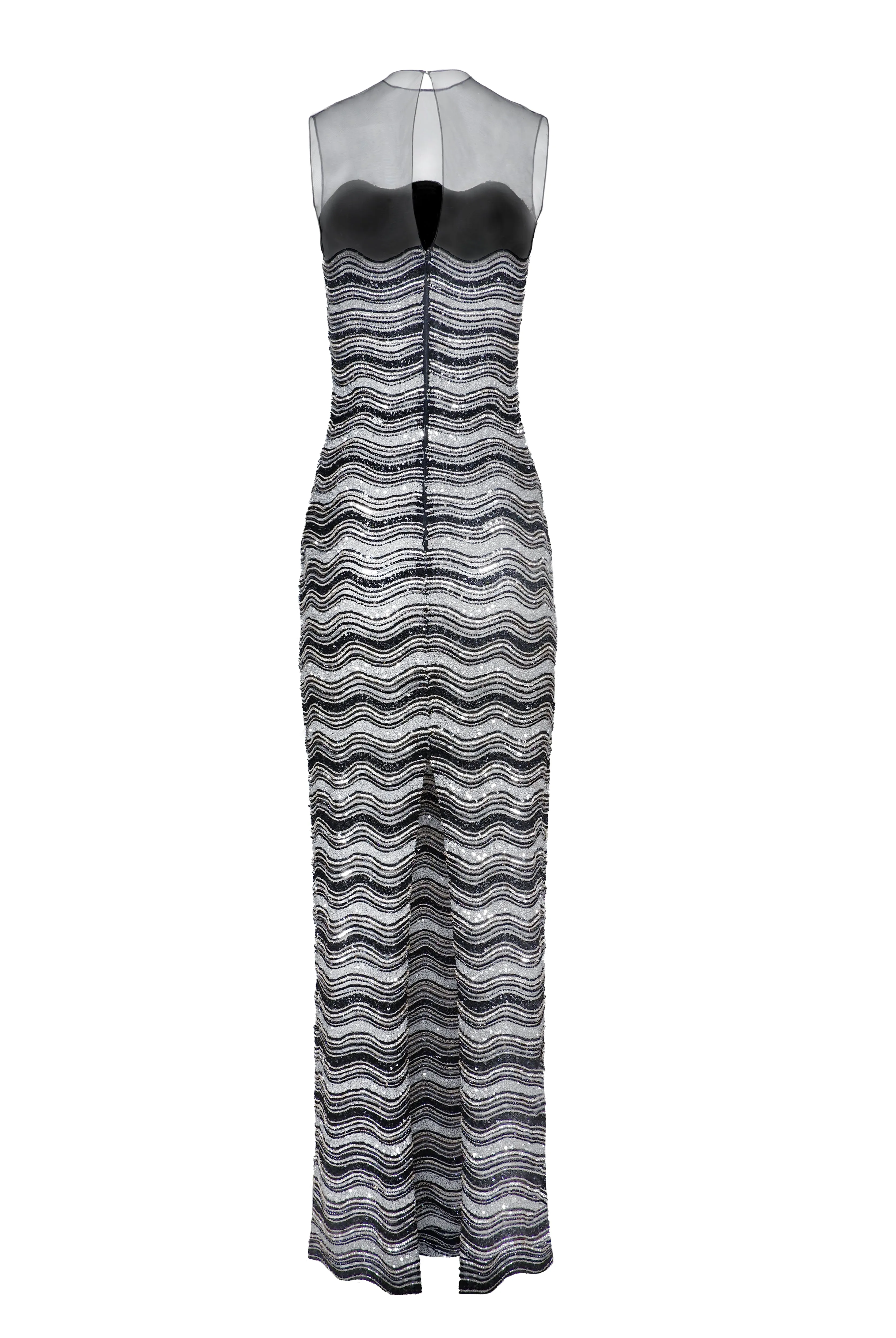BEADED JEWEL NECK SLEEVELESS COLUMN GOWN sold by Naeem Khan product image thumbnail 3
