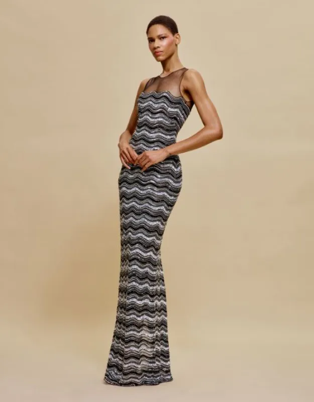 BEADED JEWEL NECK SLEEVELESS COLUMN GOWN sold by Naeem Khan
