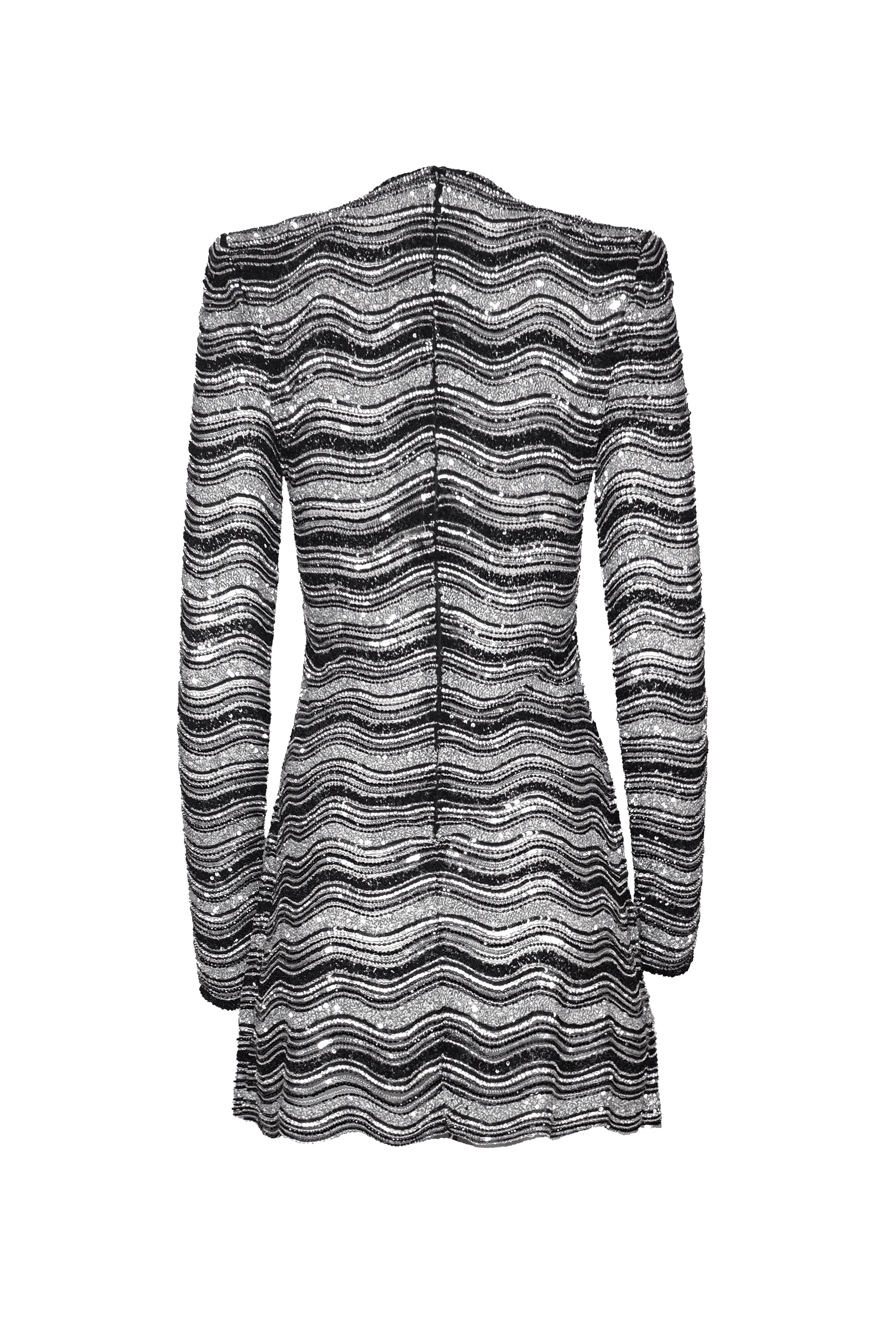 BEADED JEWEL NECK DRESS WITH LONG SLEEVES sold by Naeem Khan product image thumbnail 3