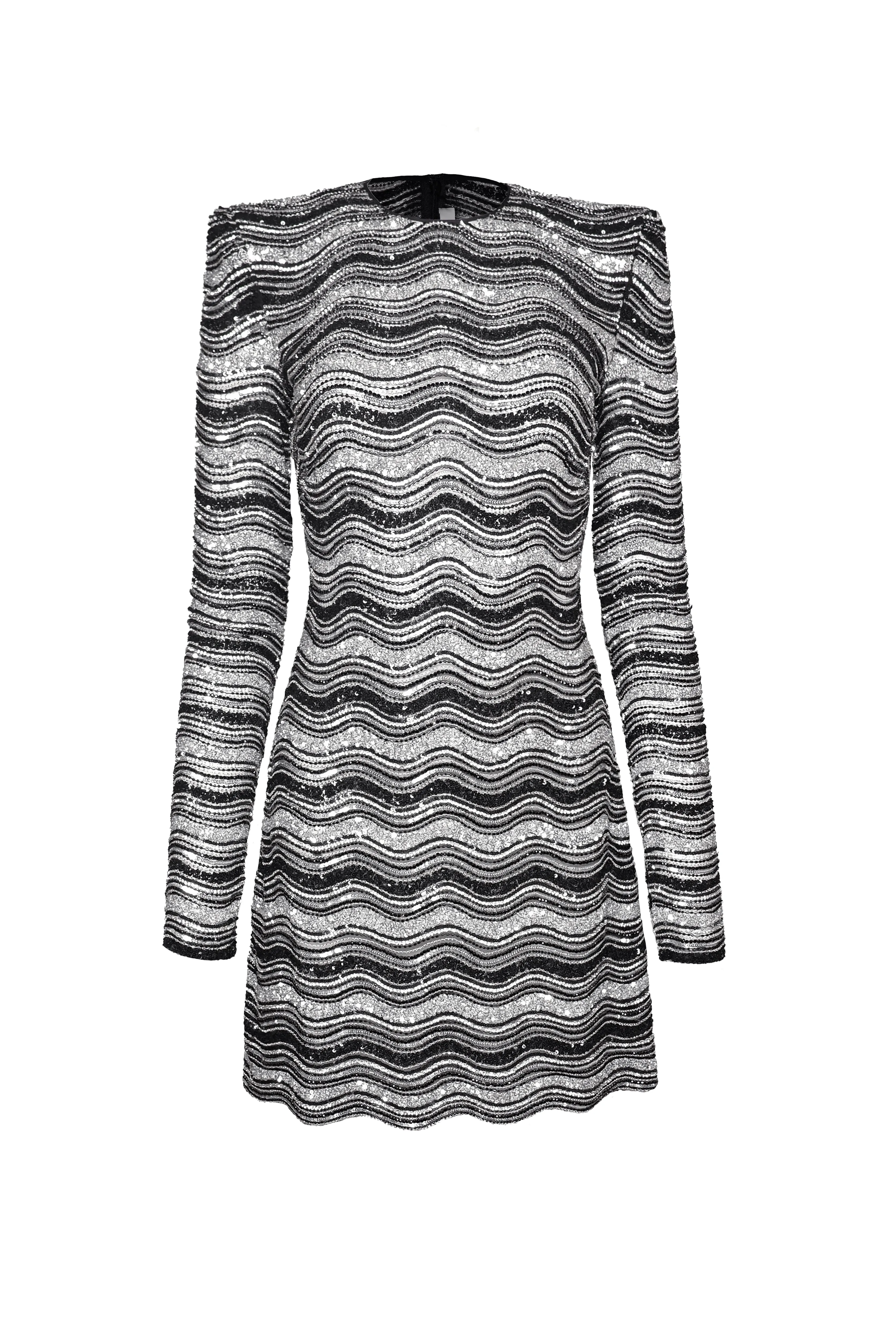 BEADED JEWEL NECK DRESS WITH LONG SLEEVES sold by Naeem Khan product image thumbnail 2