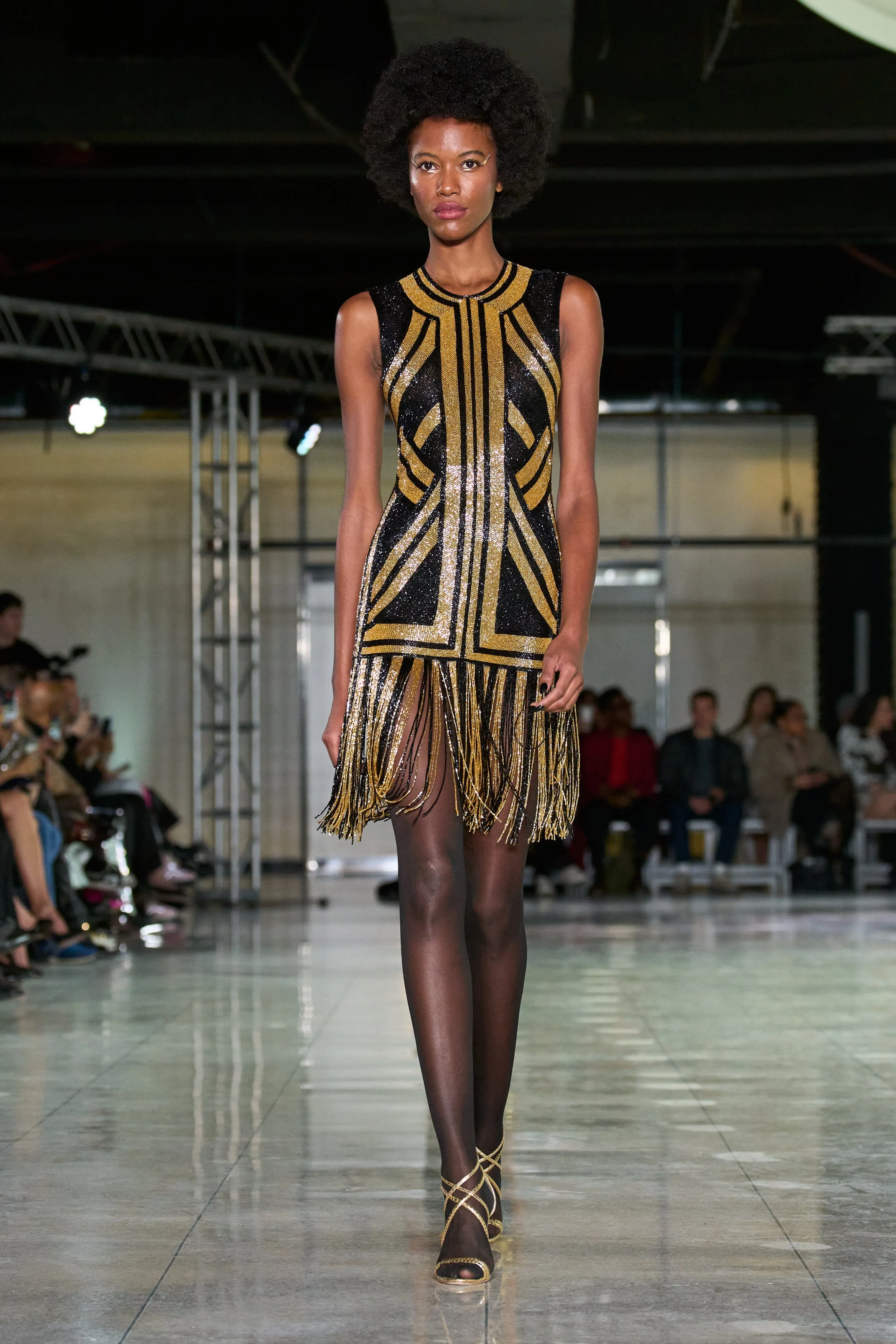 BEADED JEWEL NECK SLEEVELESS DRESS sold by Naeem Khan