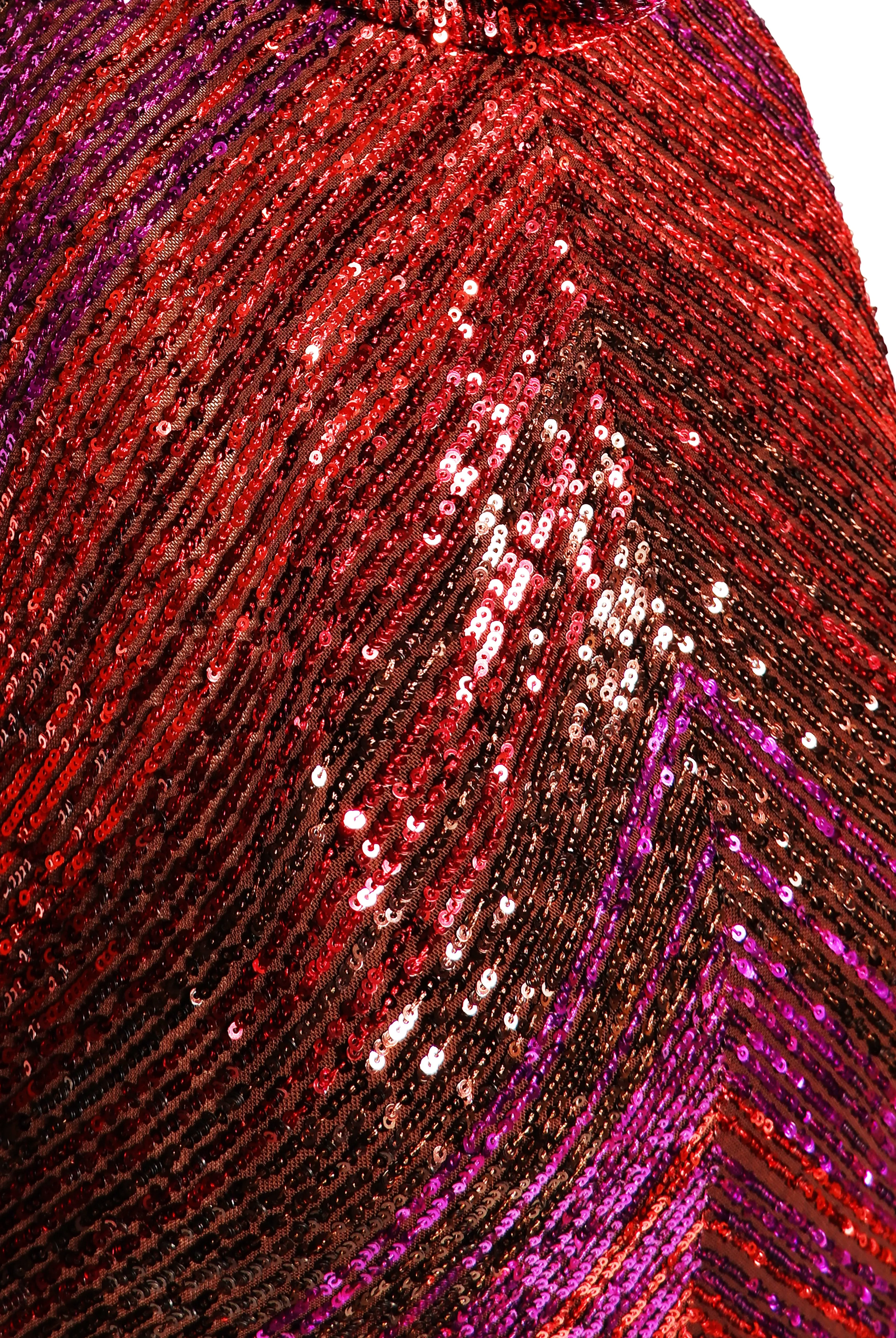 STRETCH SEQUIN EMPIRE WAIST V-NECK GOWN sold by Naeem Khan product image thumbnail 3