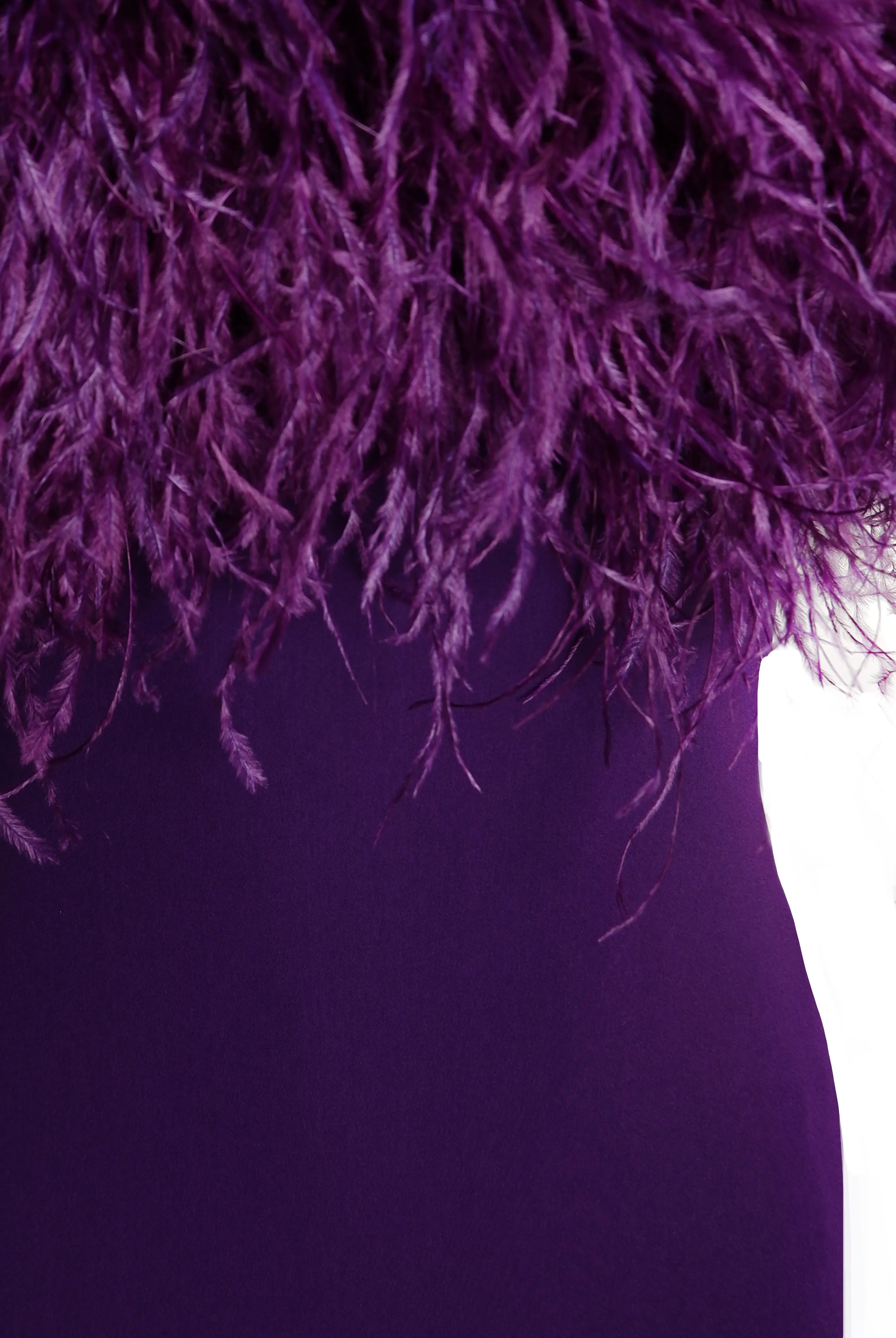 CREPE DRESS WITH FEATHER DETAIL sold by Naeem Khan product image thumbnail 3