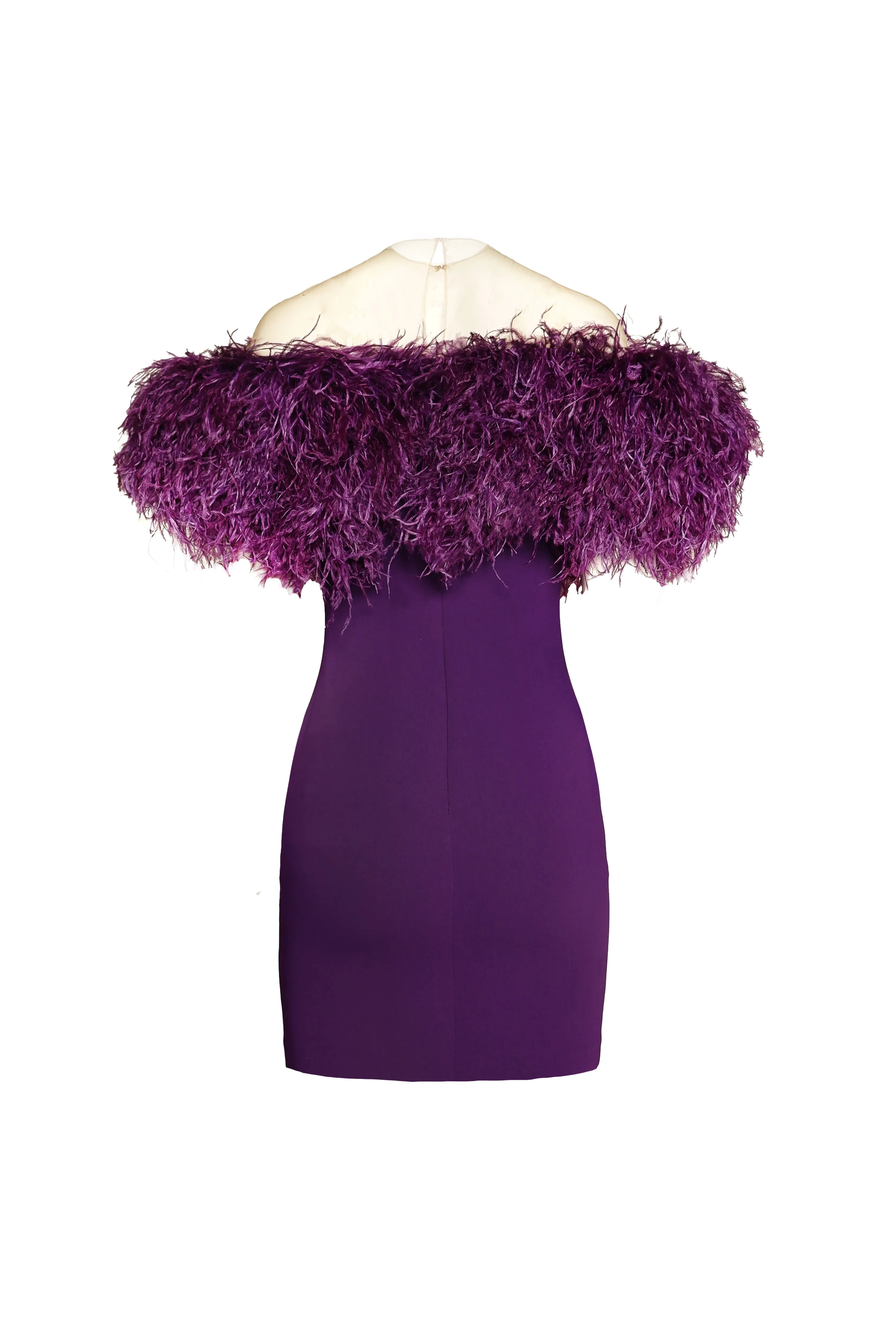CREPE DRESS WITH FEATHER DETAIL sold by Naeem Khan product image thumbnail 2