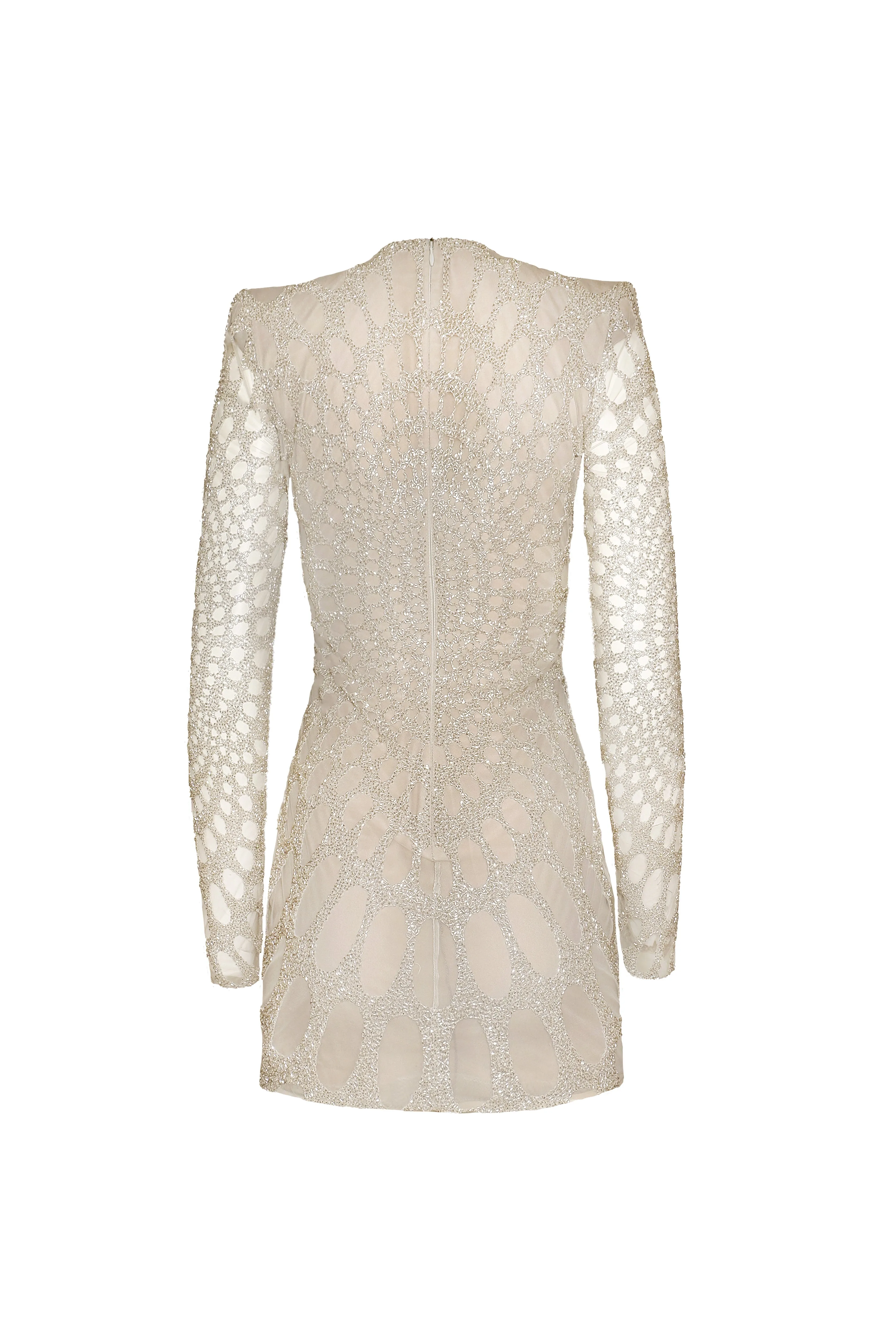 BEADED JEWEL NECK MINI DRESS WITH LONG SLEEVES sold by Naeem Khan product image thumbnail 2
