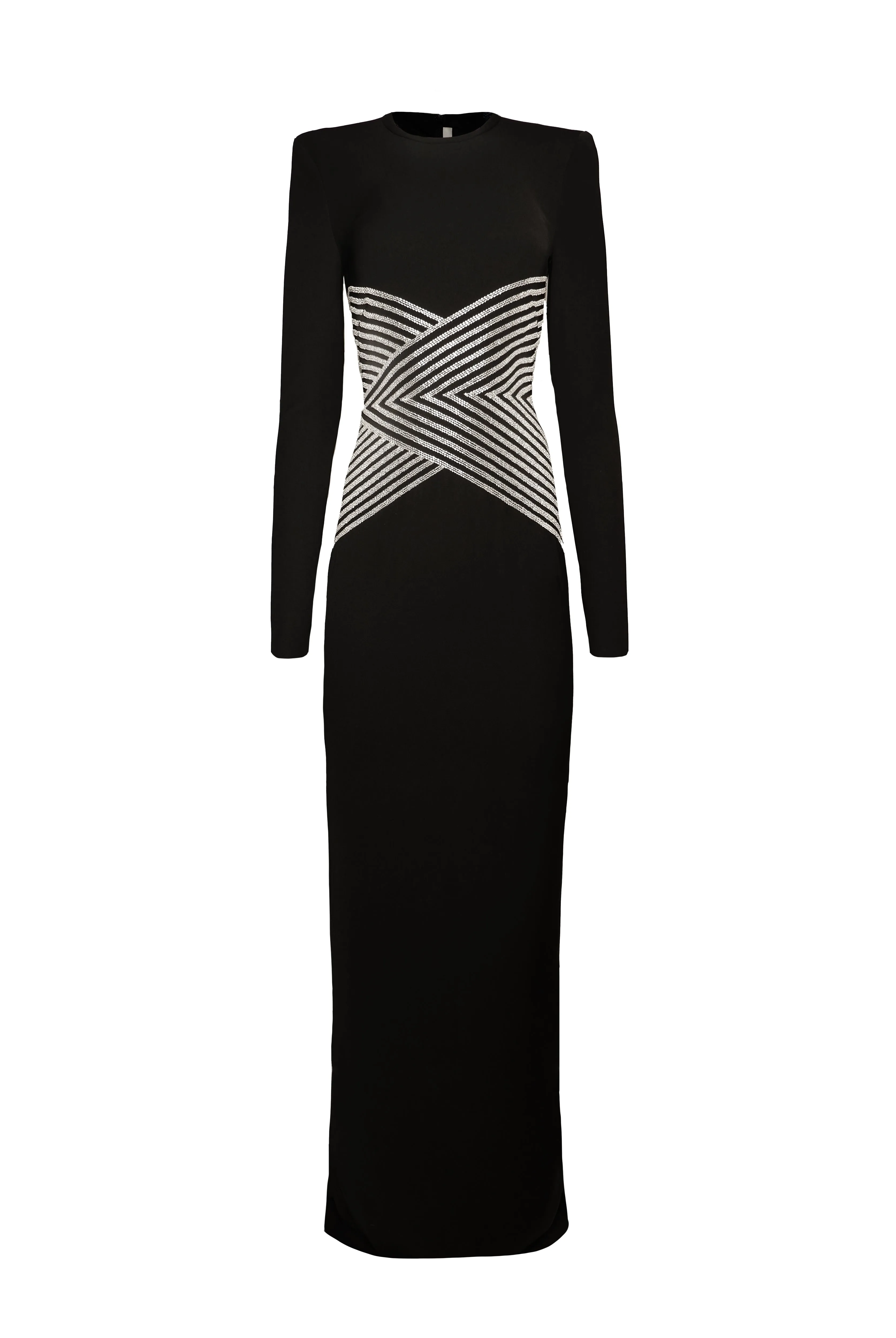 JEWEL NECK GOWN WITH BEADED WAIST DETAIL sold by Naeem Khan