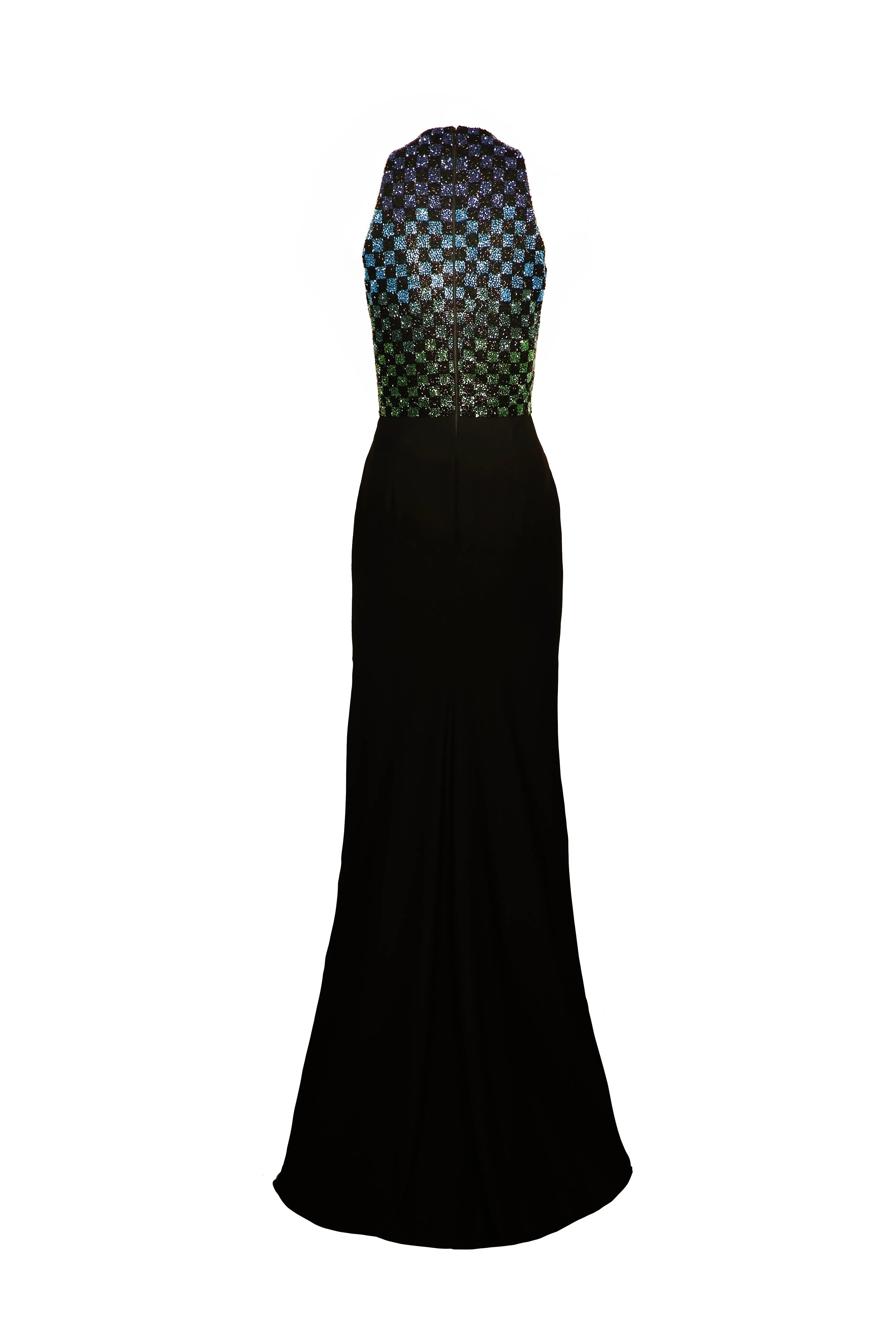 BEADED HALTER TOP WITH COLUMN GOWN sold by Naeem Khan product image thumbnail 2
