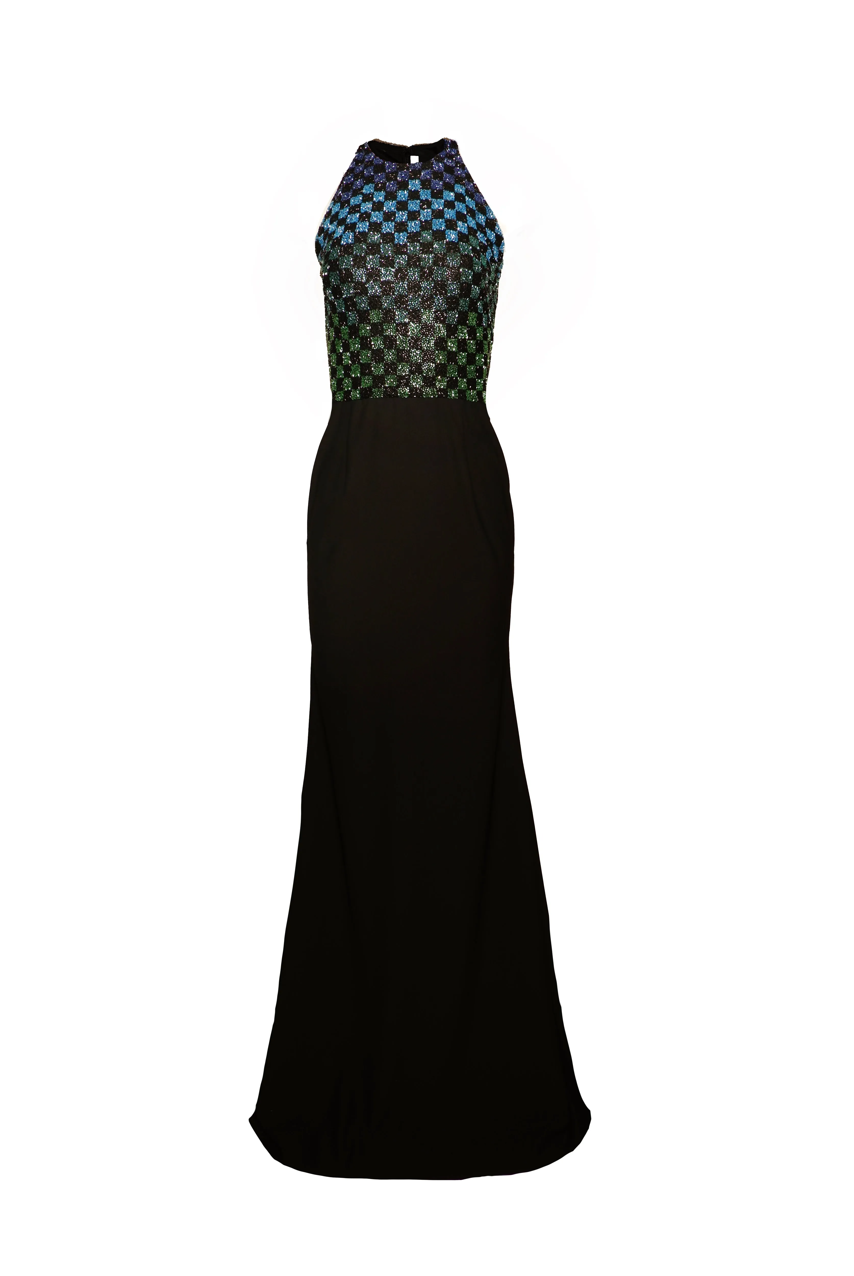 BEADED HALTER TOP WITH COLUMN GOWN sold by Naeem Khan
