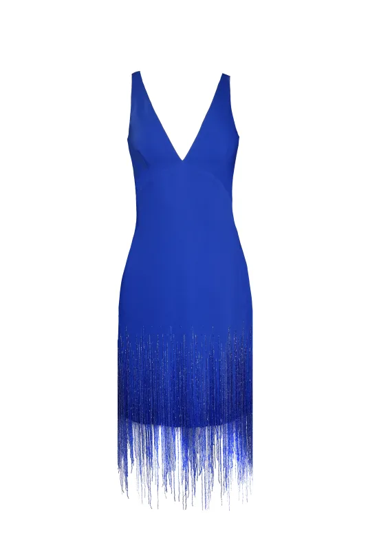 V-NECK FRINGE DRESS sold by Naeem Khan