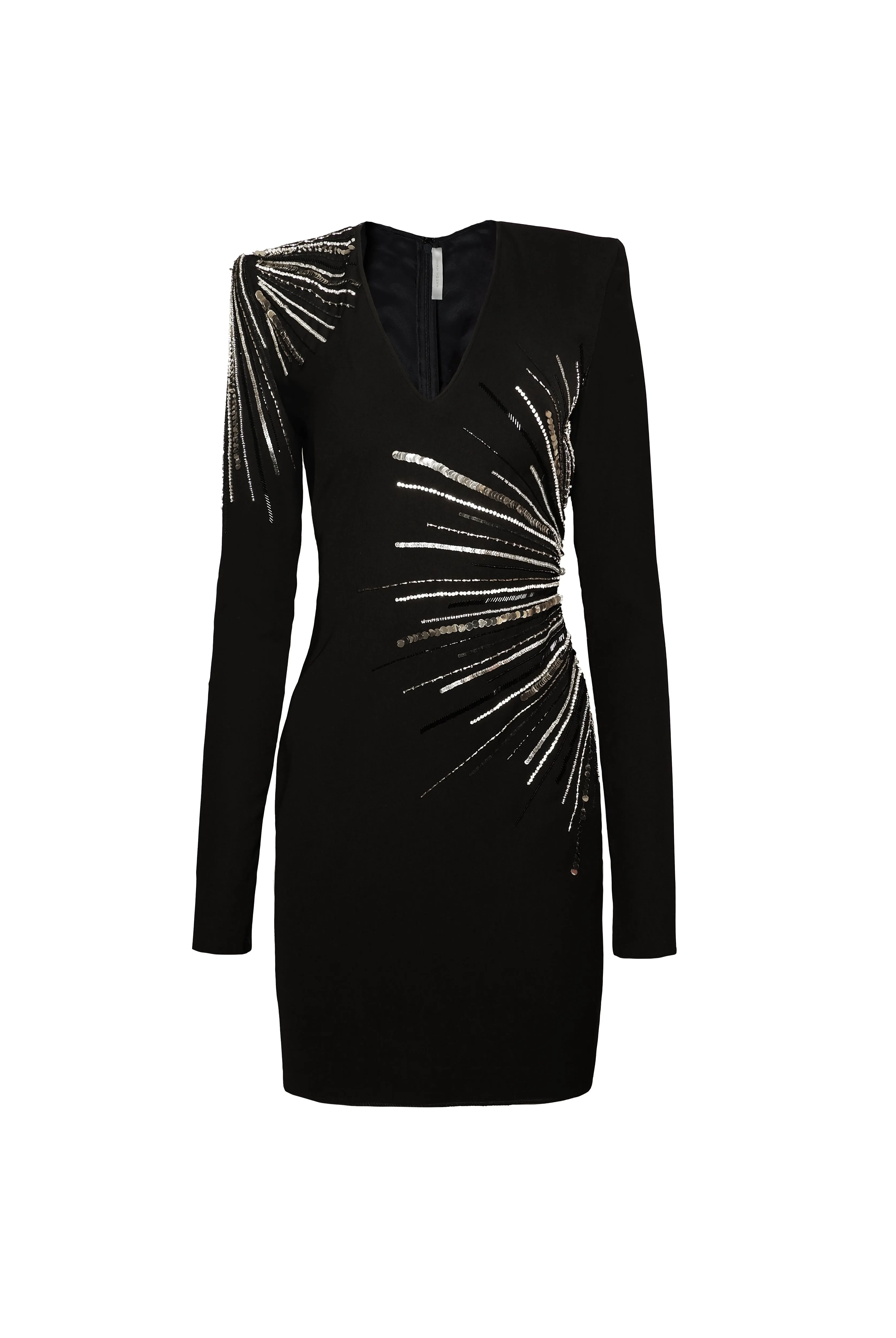 BEADED JEWEL NECK DRESS WITH LONG SLEEVES sold by Naeem Khan