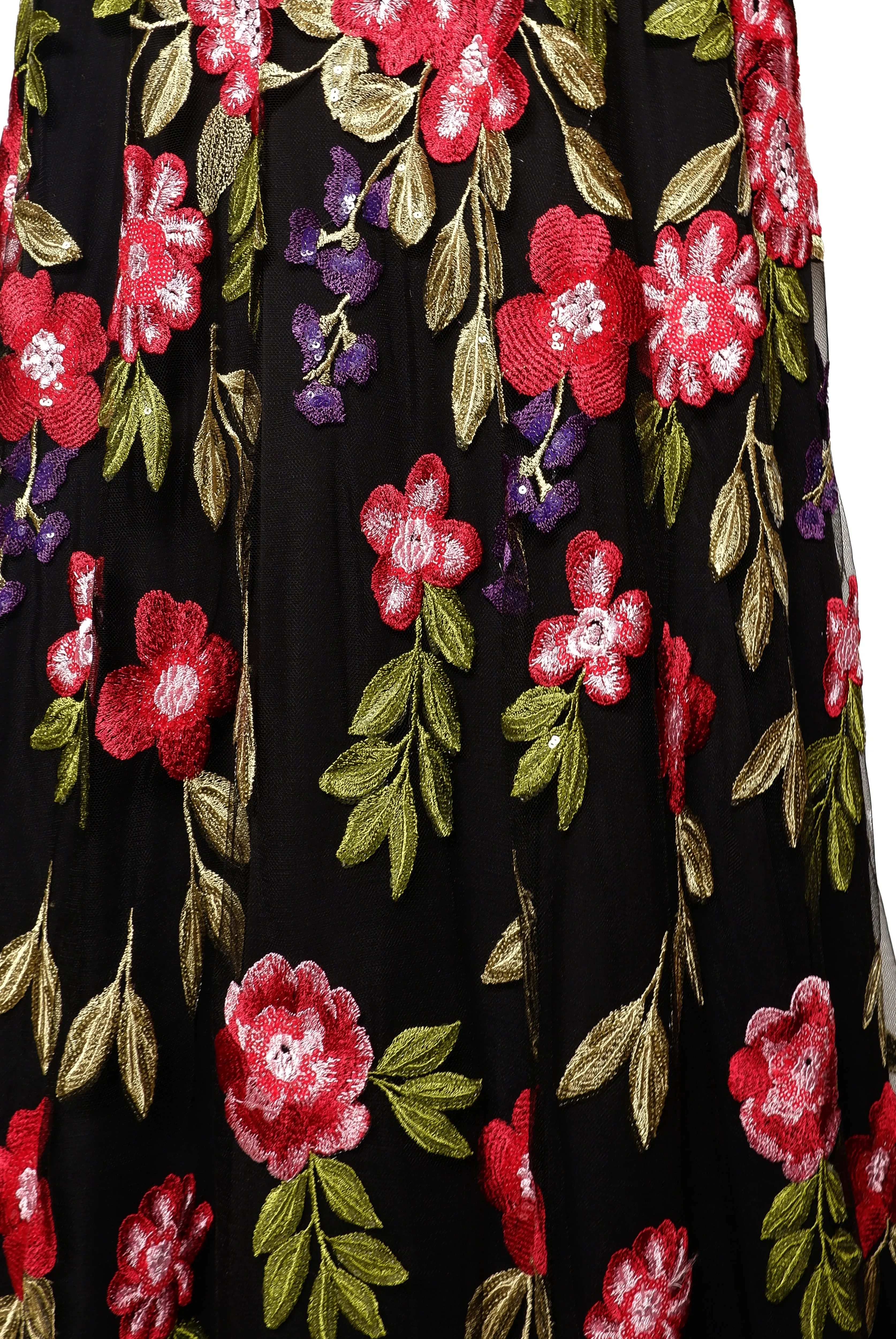 SEQUIN FLORAL BOATNECK GOWN WITH FULL SLEEVES sold by Naeem Khan product image thumbnail 3