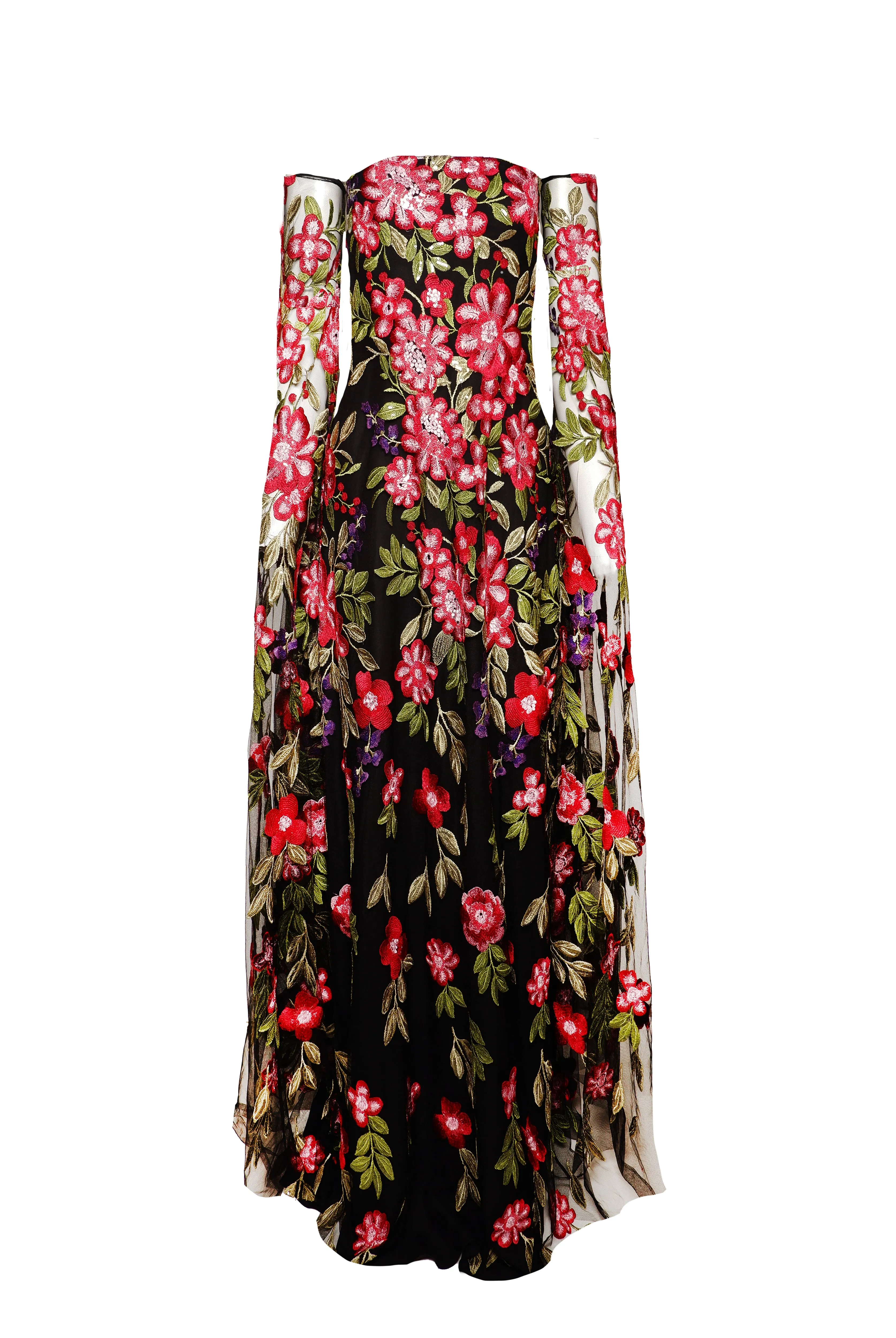 STRAPLESS GOWN WITH CASCADING SLEEVES sold by Naeem Khan