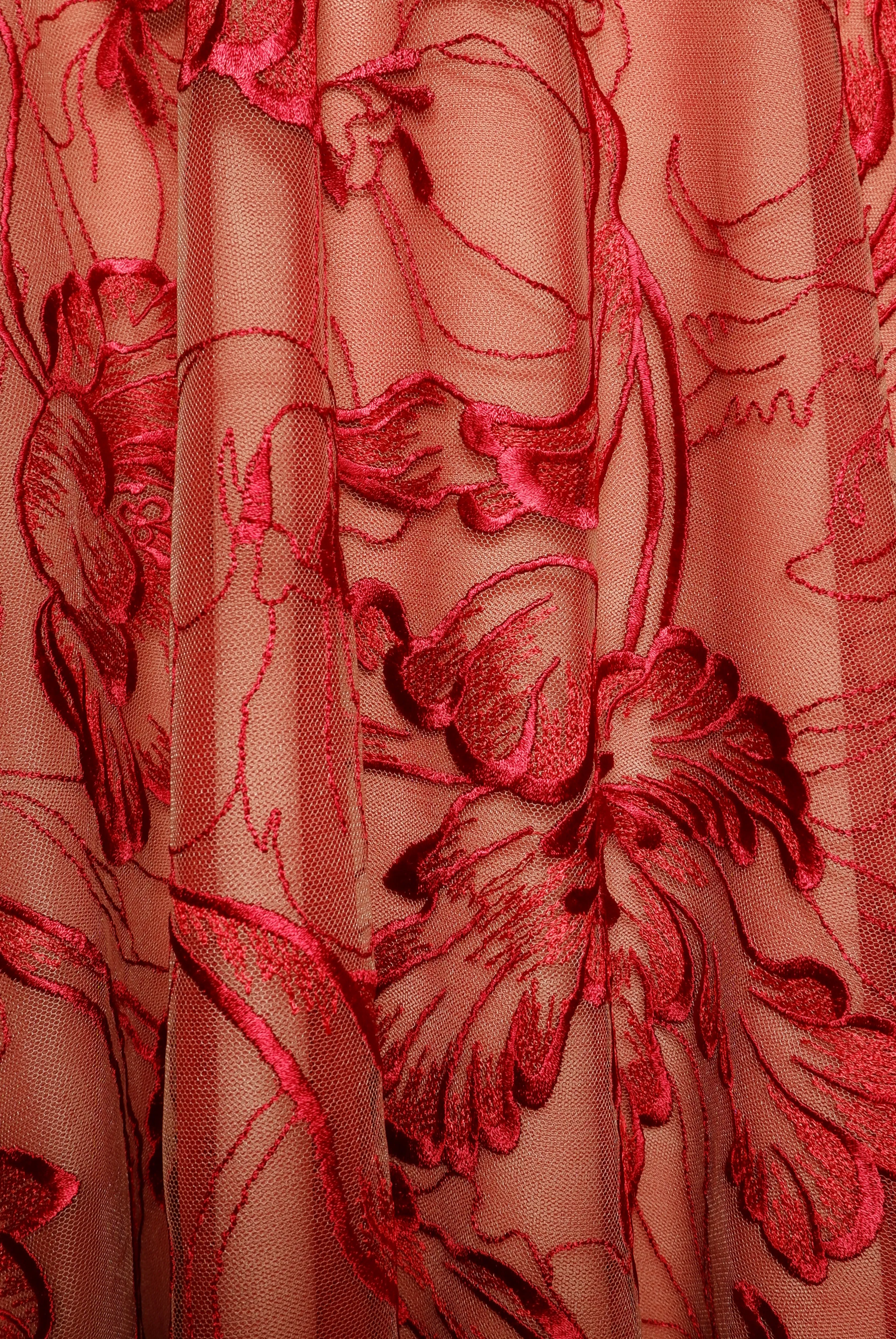 FLORAL JEWEL NECK DRESS WITH LONG SLEEVES sold by Naeem Khan product image thumbnail 3