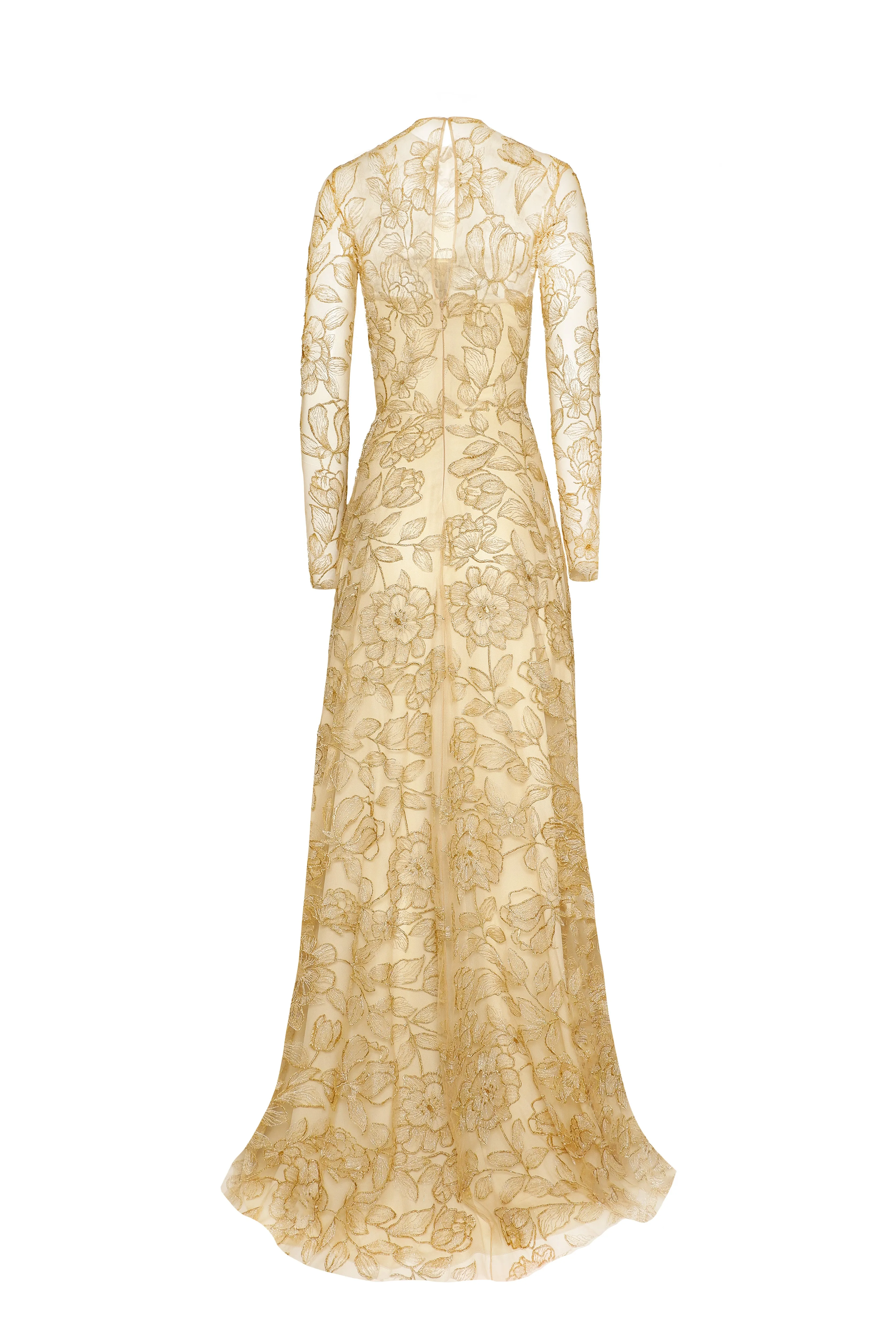 LACE JEWEL NECK FULL SKIRT GOWN sold by Naeem Khan product image thumbnail 2