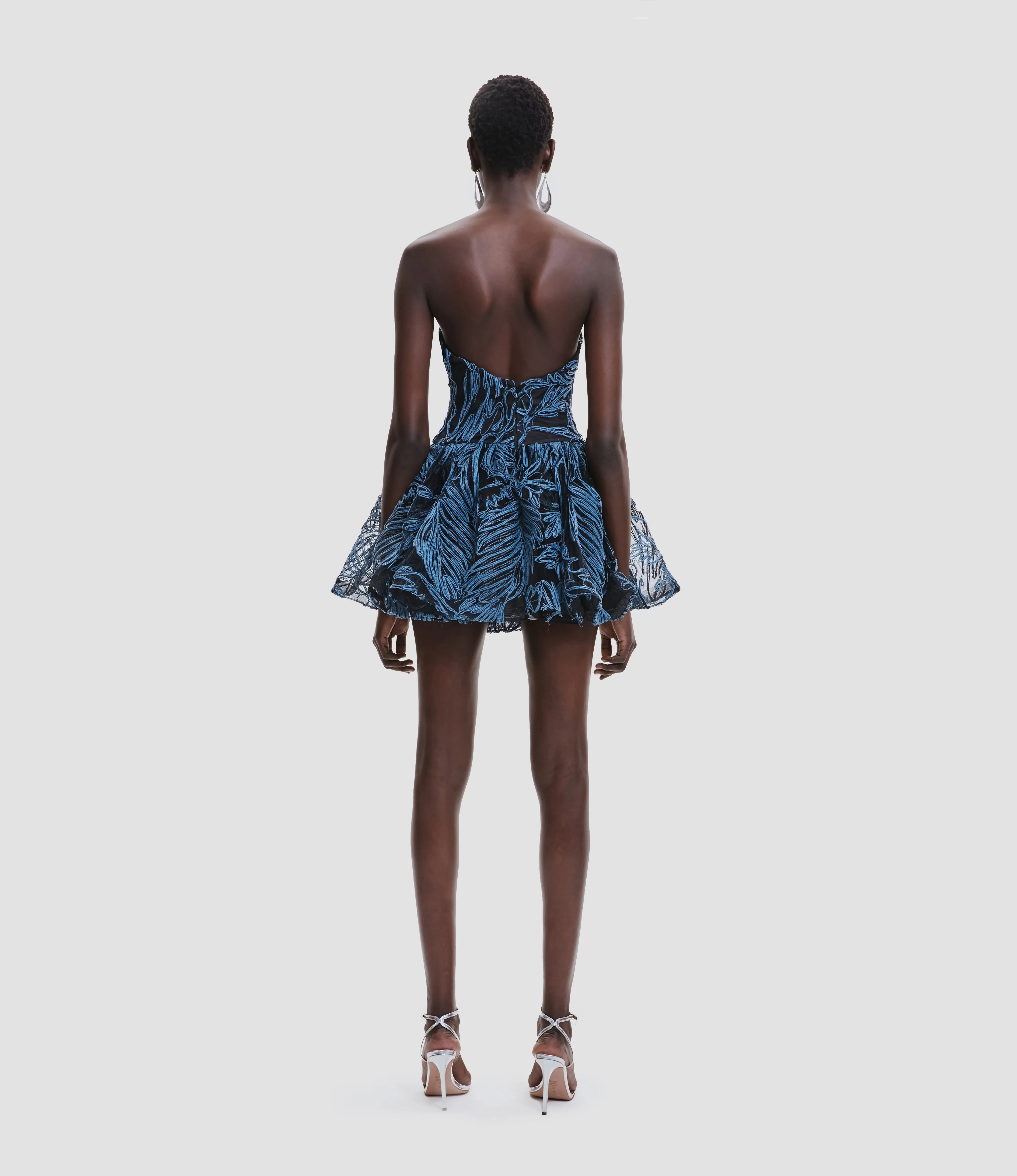 RAFFIA STRAPLESS FULL SKIRT DROP WAIST DRESS sold by Naeem Khan product image thumbnail 2