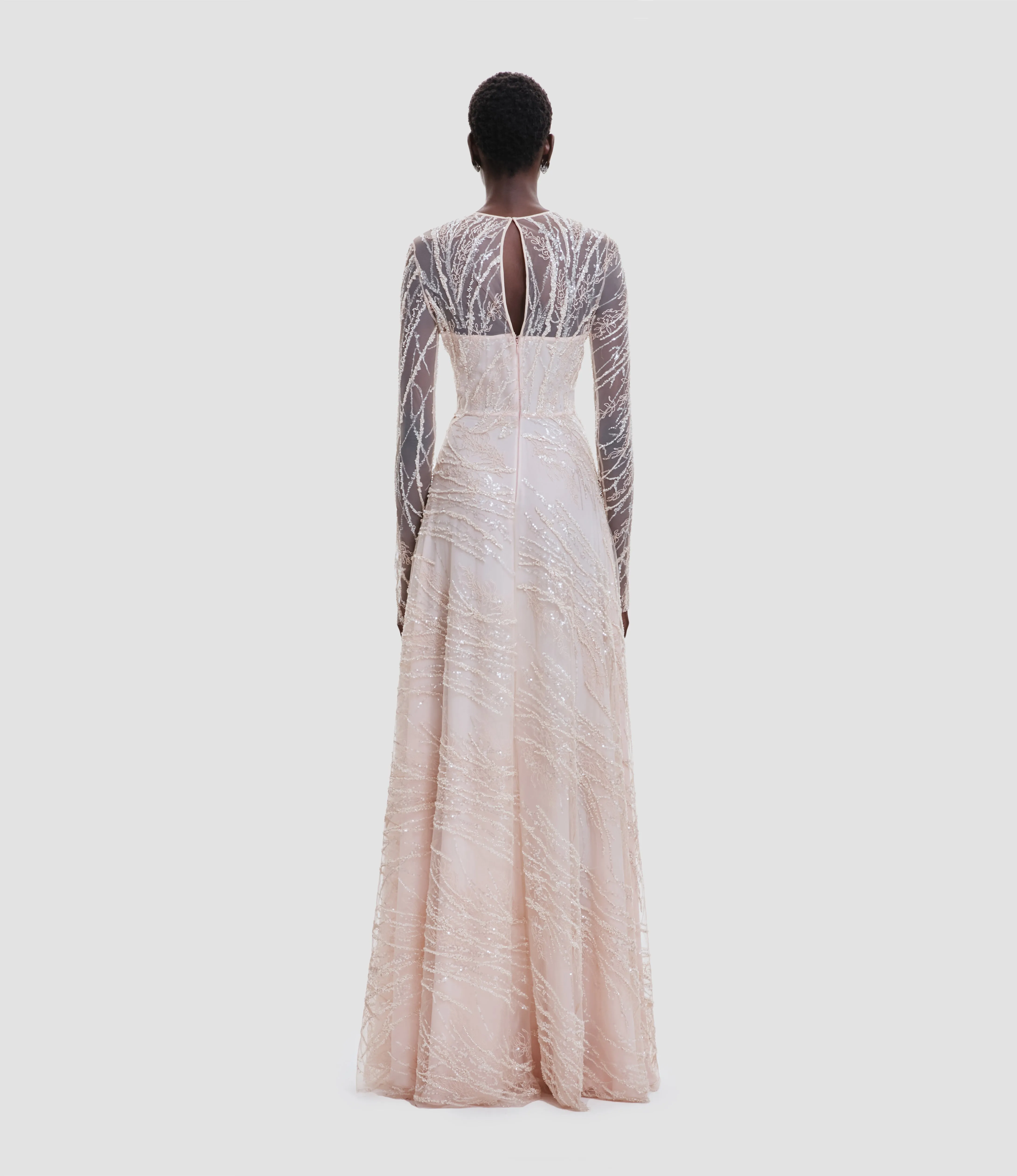 EMBELLISHED GOWN WITH LONG SLEEVES sold by Naeem Khan product image thumbnail 2