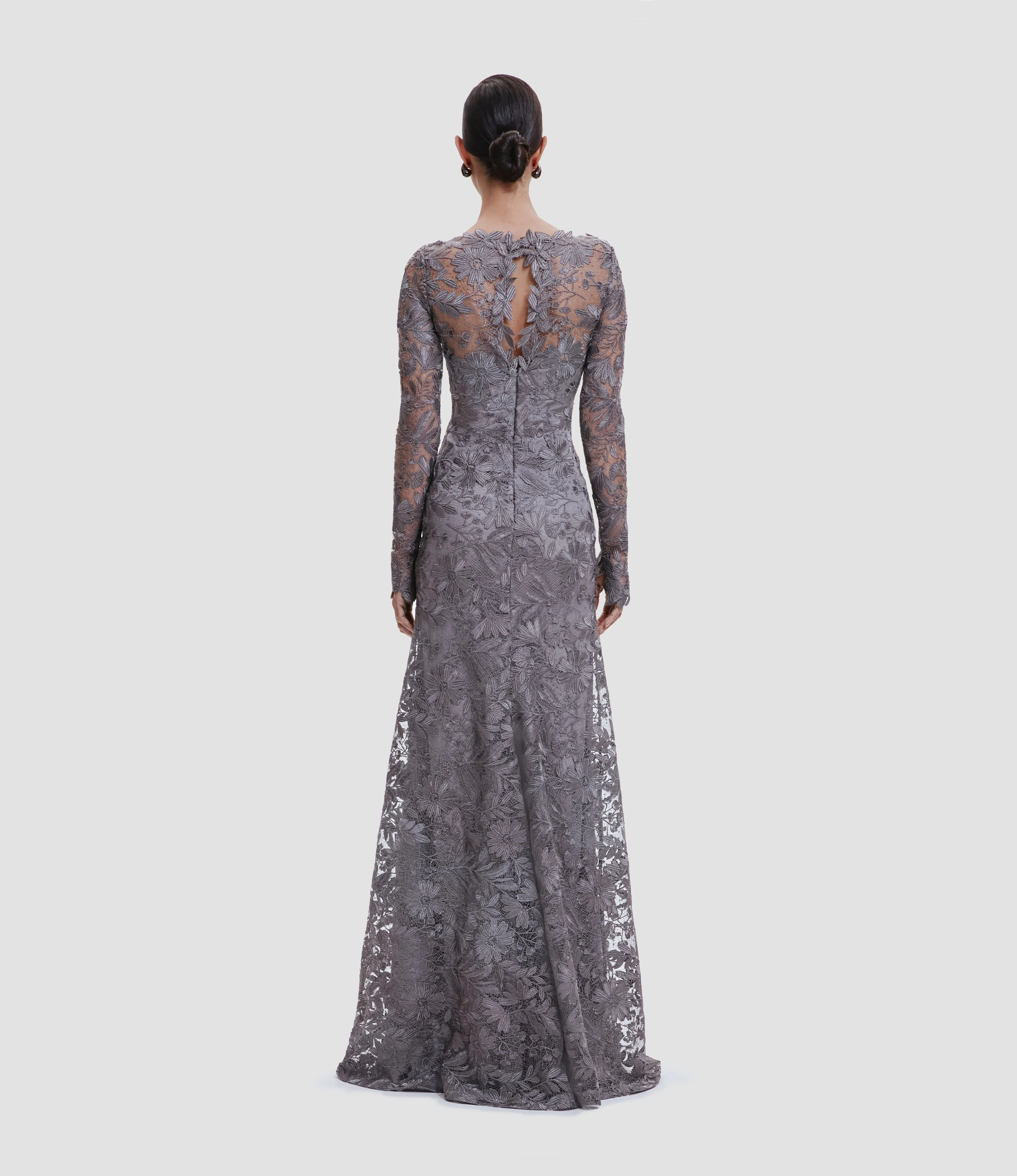LACE BOAT NECK FIT-AND-FLARE GOWN sold by Naeem Khan product image thumbnail 2