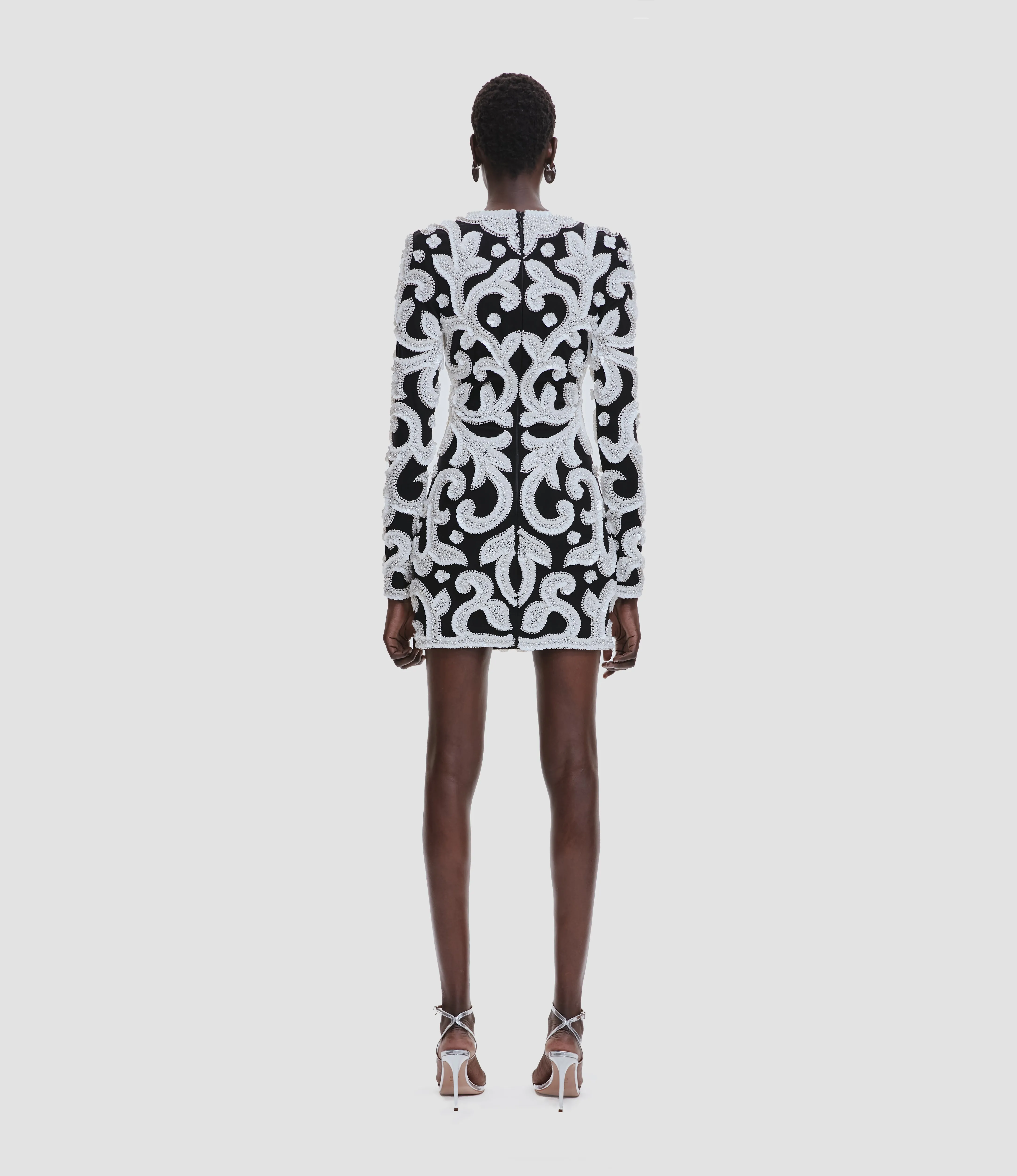 EMBELLISHED V-NECK DRESS WITH LONG SLEEVES sold by Naeem Khan product image thumbnail 2