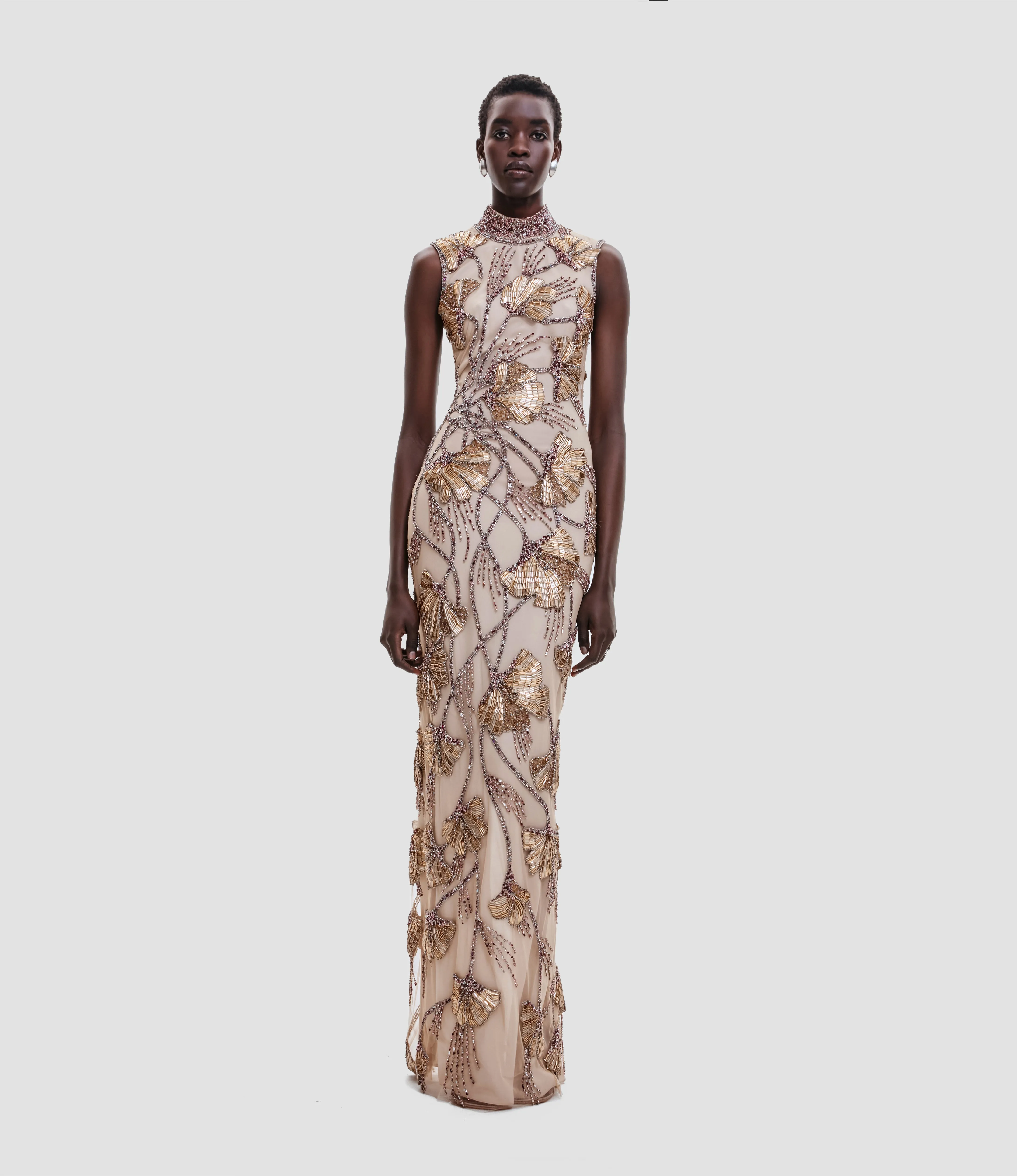 BEADED SLEEVELESS COLUMN GOWN sold by Naeem Khan