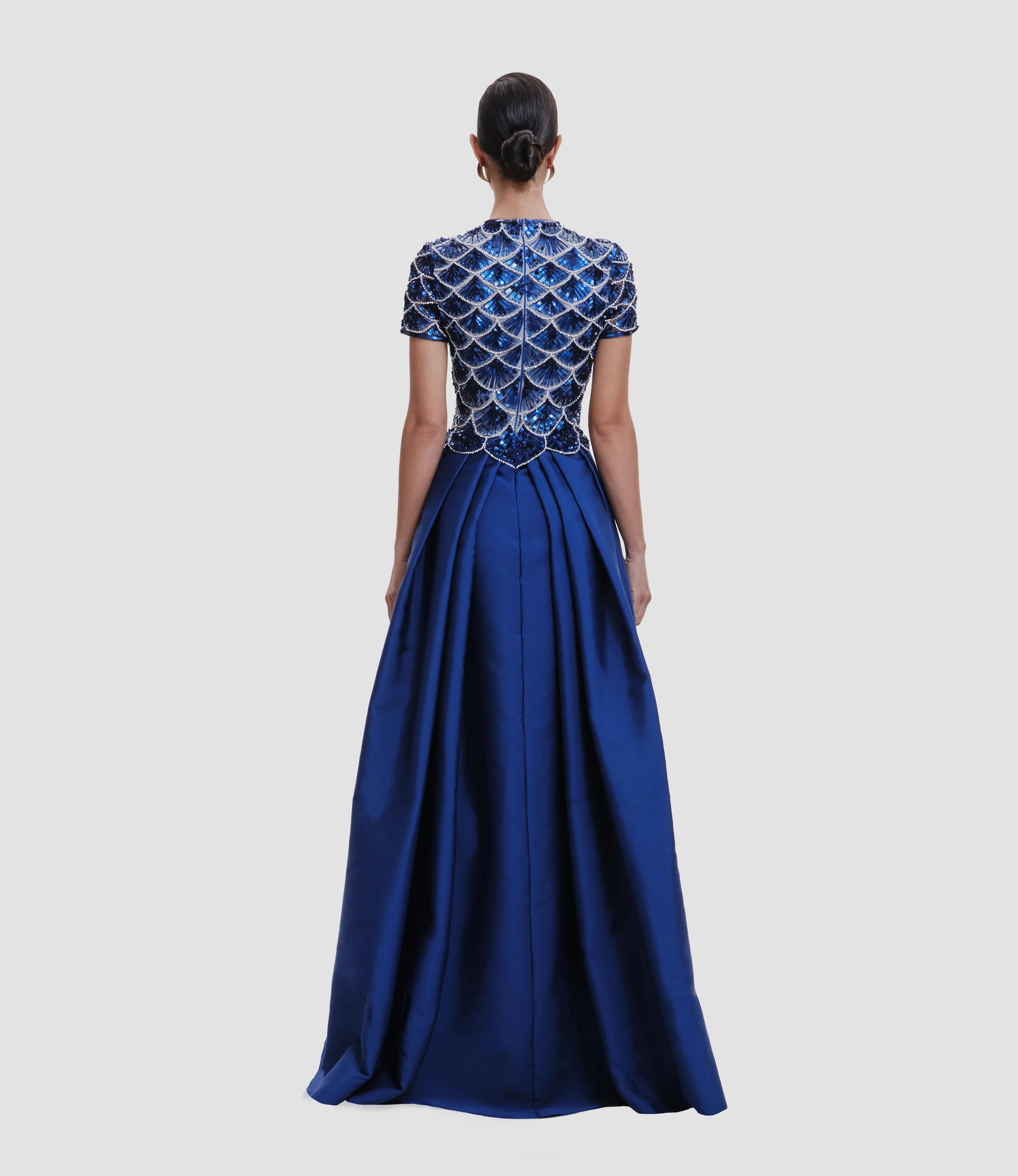 BEADED JEWEL NECK DROP WAIST BALL GOWN WITH CAP SLEEVES sold by Naeem Khan product image thumbnail 2