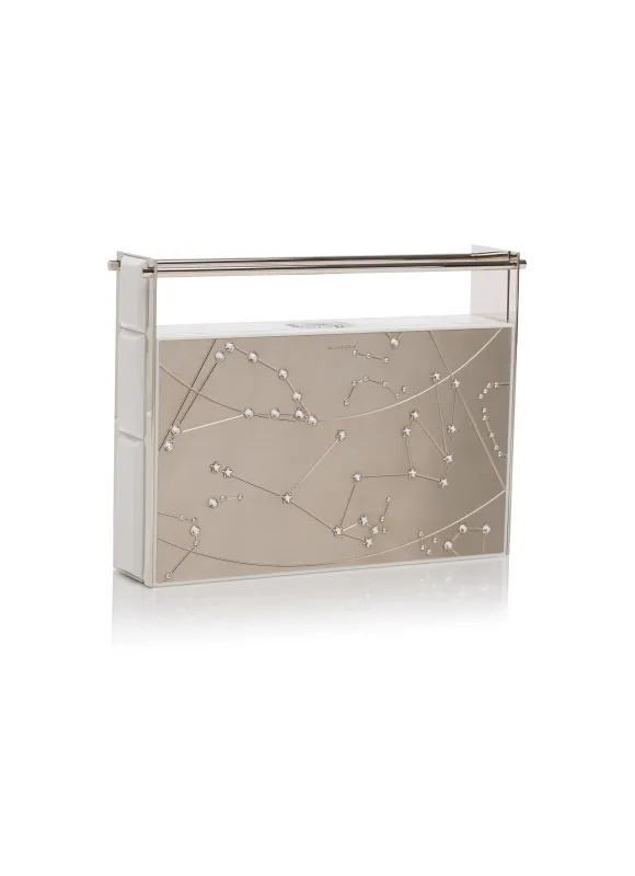 Silver Armory Zodiac Clutch made by Naeem Khan