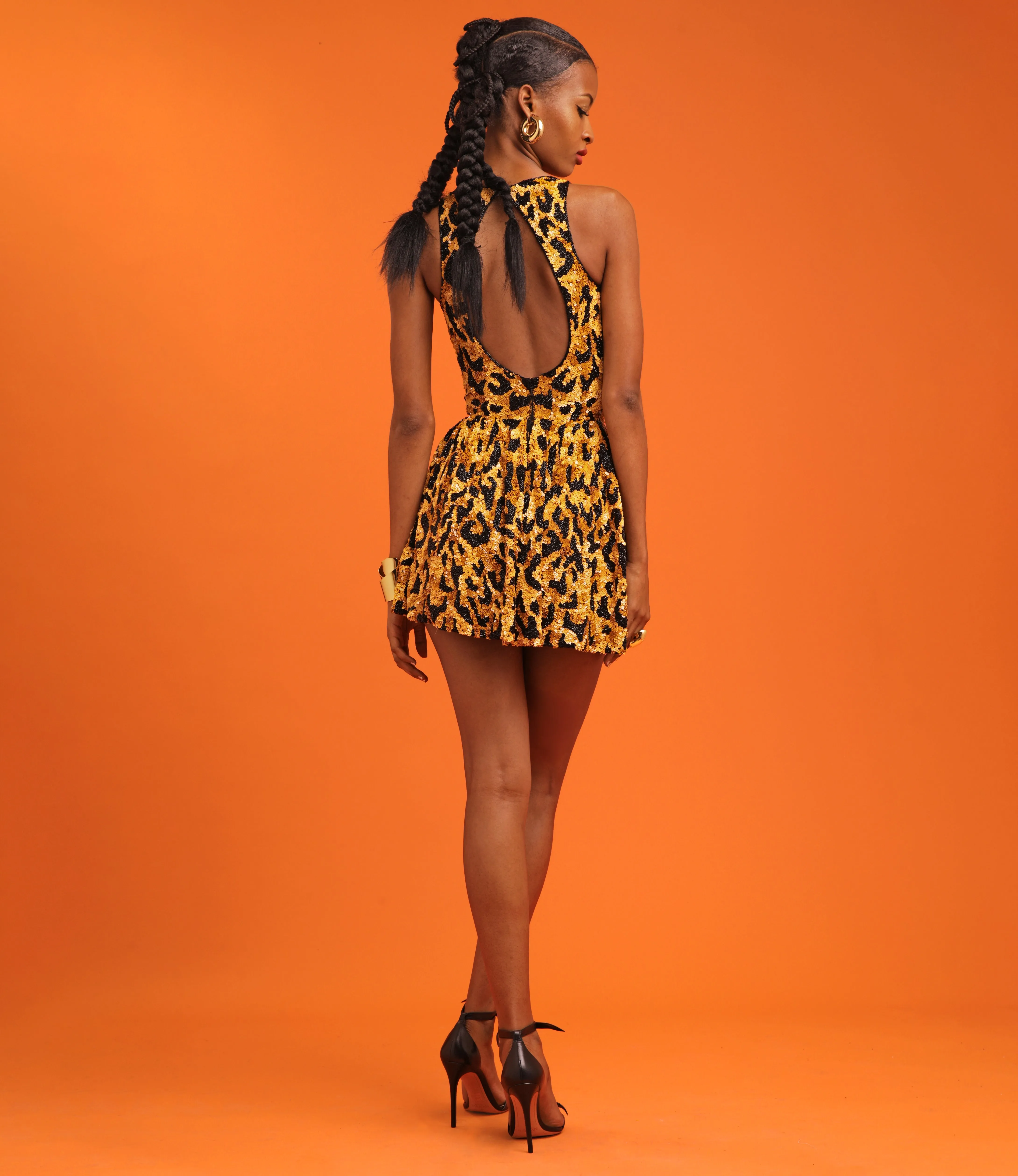 LEOPARD EMBROIDERED SCOOP NECK DRESS sold by Naeem Khan product image thumbnail 2