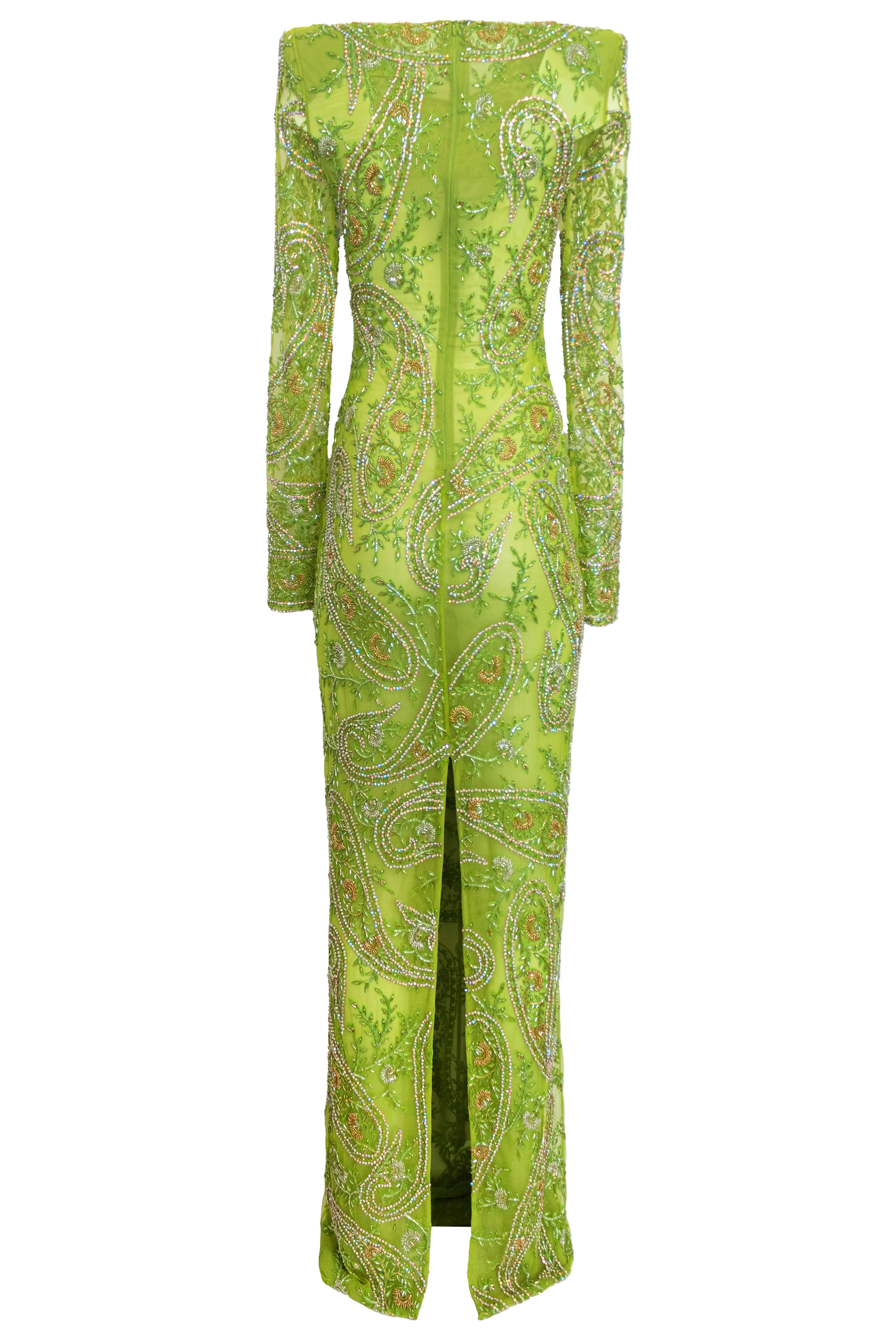 BEADED PAISLEY COLUMN GOWN WITH KEYHOLE DETAIL sold by Naeem Khan product image thumbnail 4