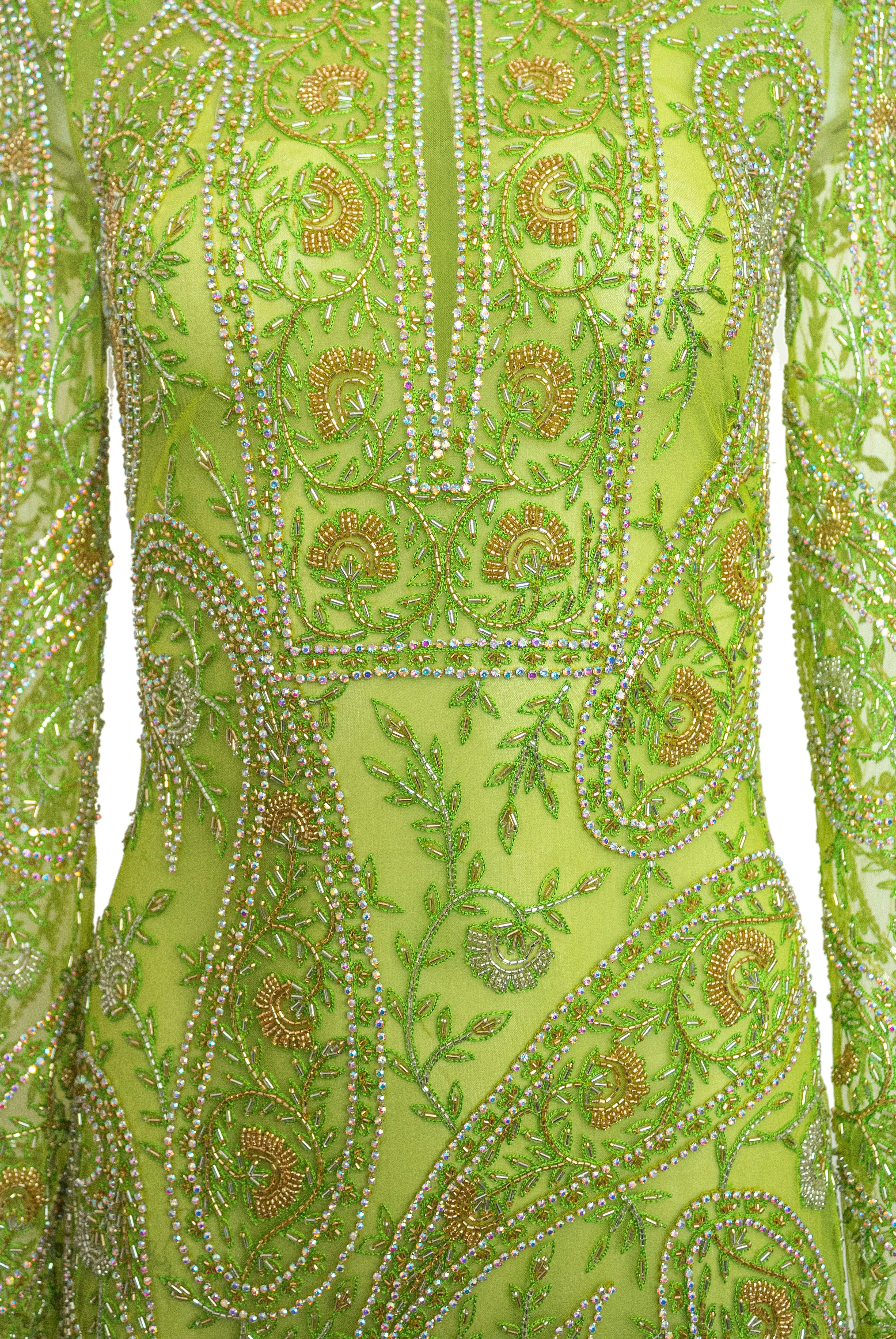 BEADED PAISLEY COLUMN GOWN WITH KEYHOLE DETAIL sold by Naeem Khan product image thumbnail 5