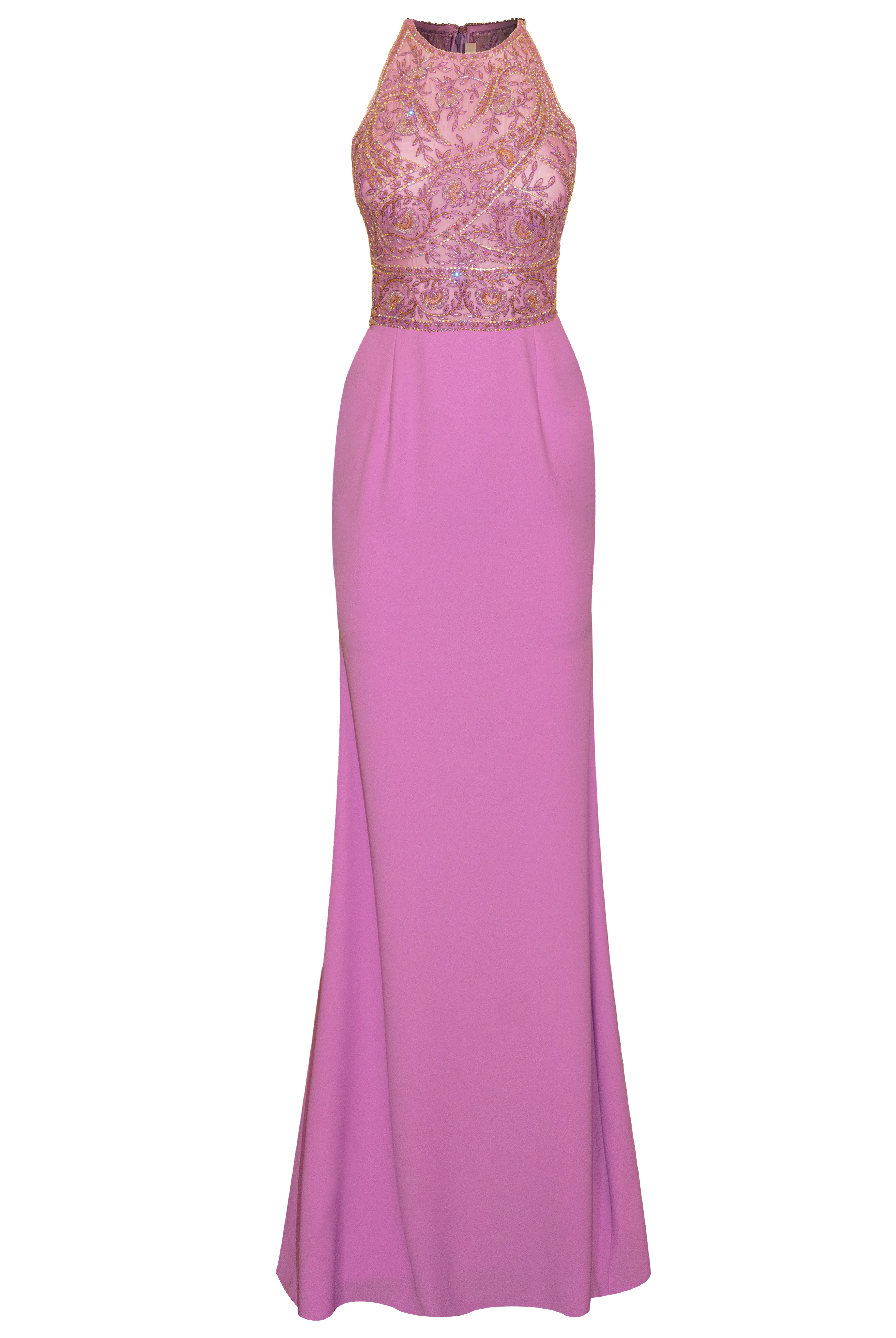 BEADED HALTER GOWN WITH CREPE SKIRT sold by Naeem Khan product image thumbnail 3