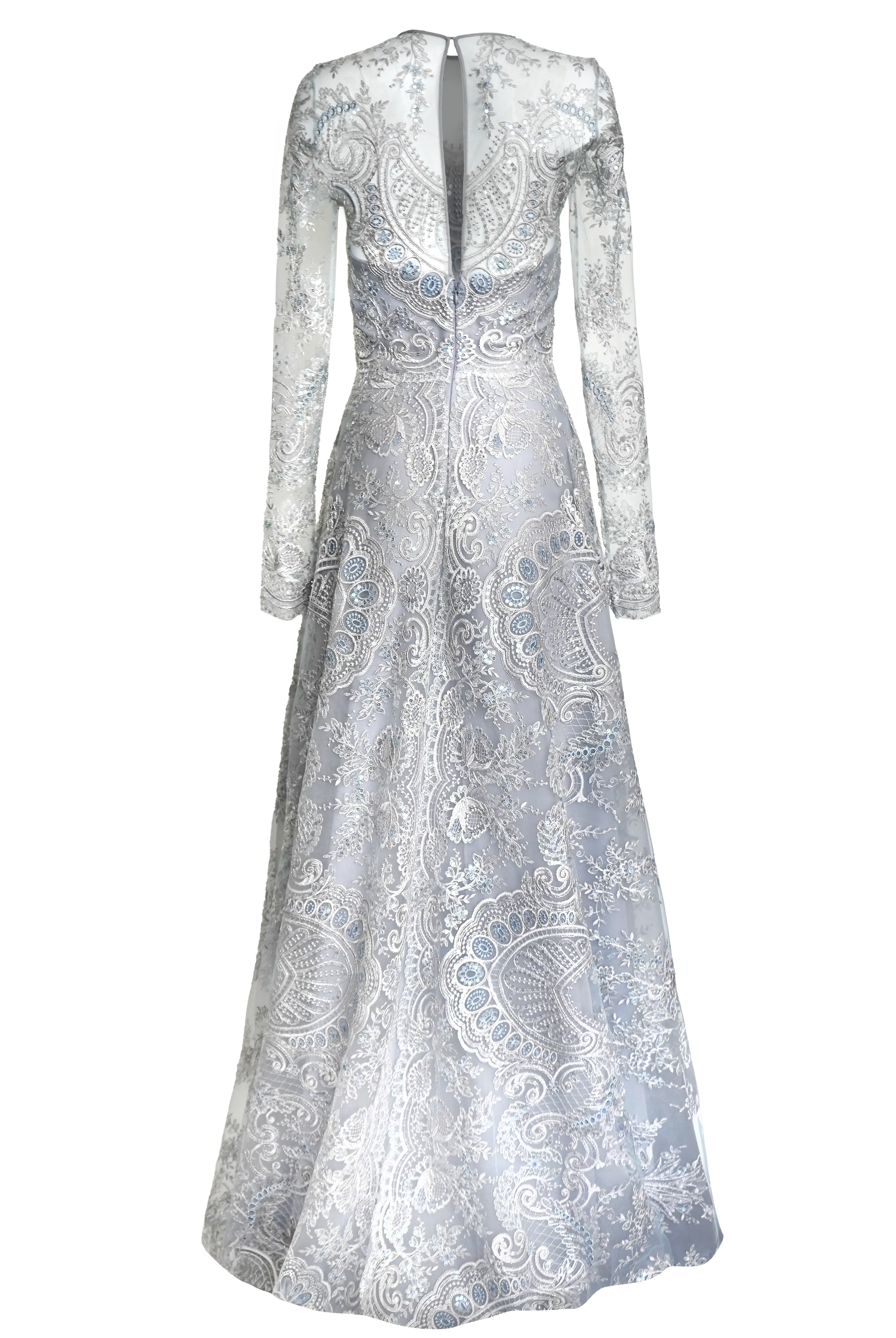 CHANDELIER LACE LONG SLEEVE GOWN sold by Naeem Khan product image thumbnail 4