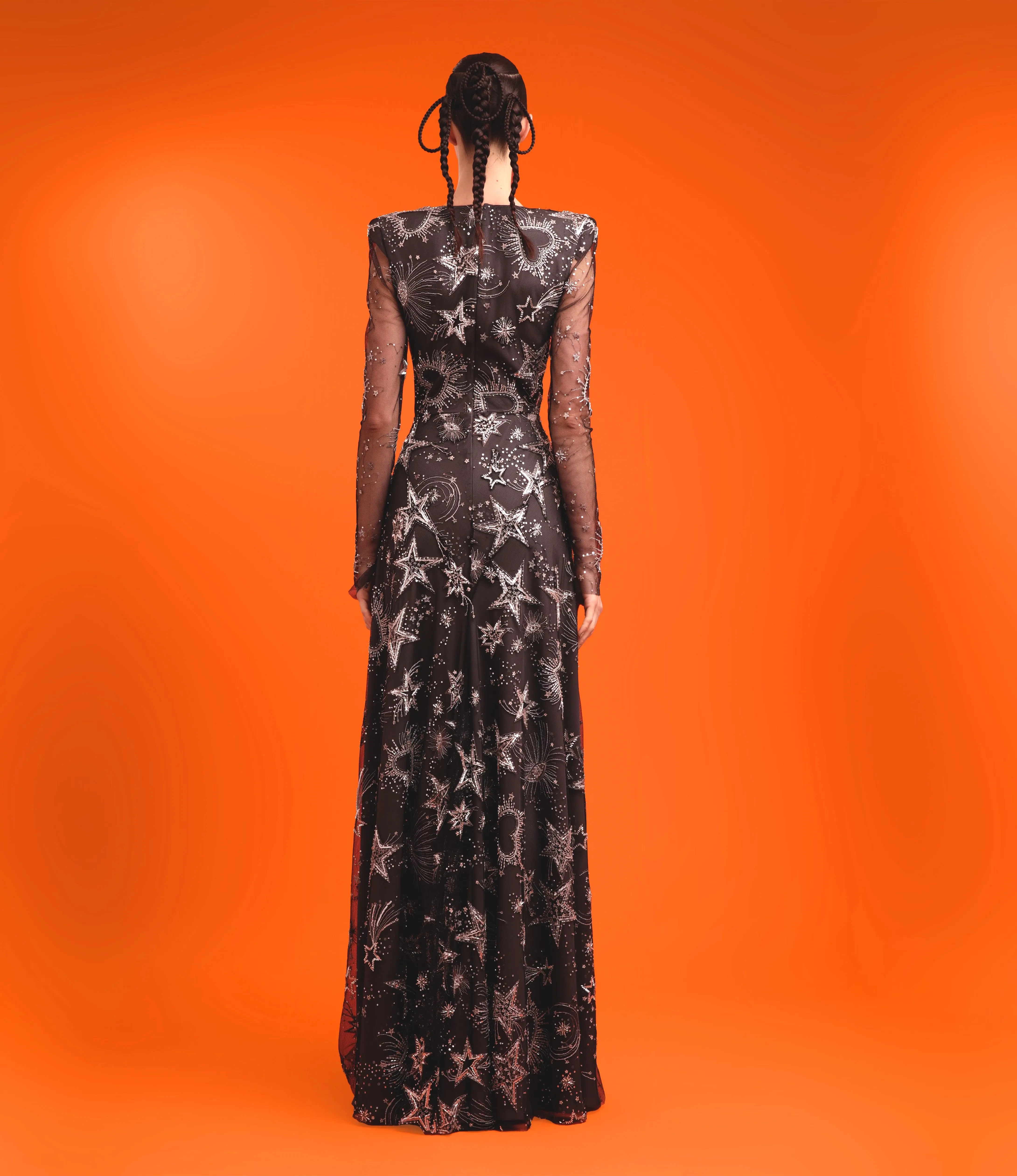 CELESTIAL EMBROIDERED V-NECK GOWN sold by Naeem Khan product image thumbnail 2