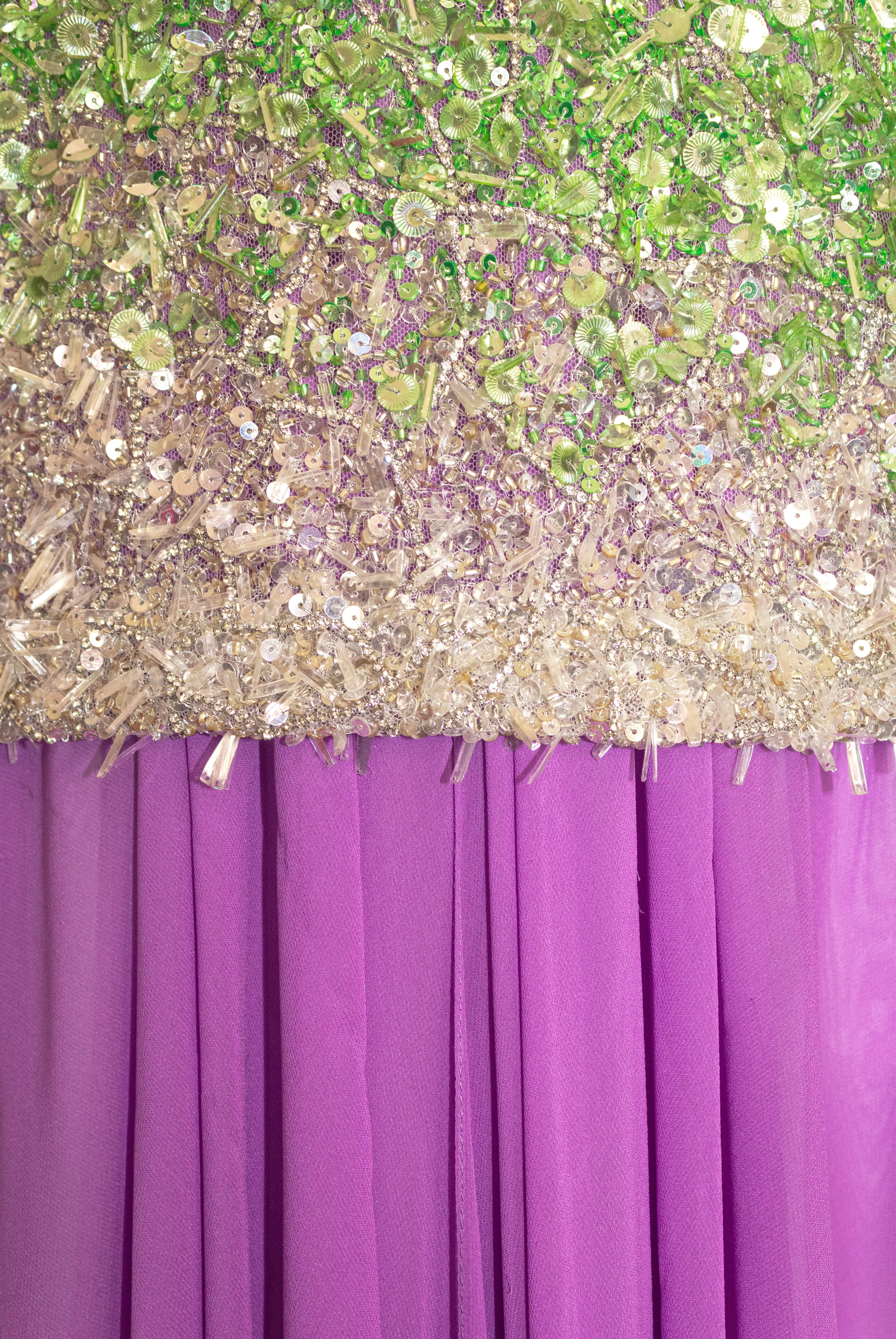 BEADED STRAPLESS DRESS WITH CHIFFON DETAIL sold by Naeem Khan product image thumbnail 5