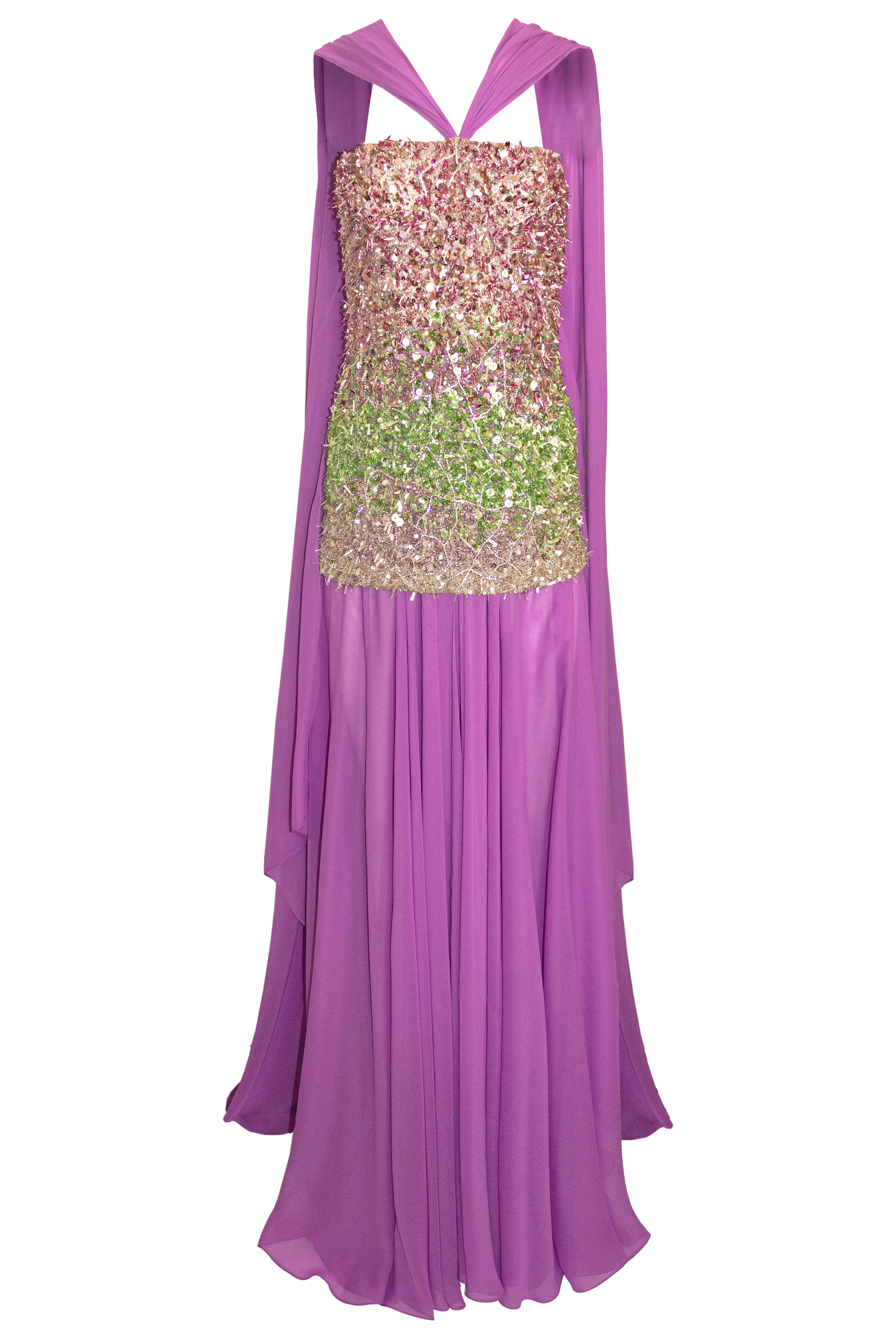 BEADED STRAPLESS DRESS WITH CHIFFON DETAIL sold by Naeem Khan product image thumbnail 3