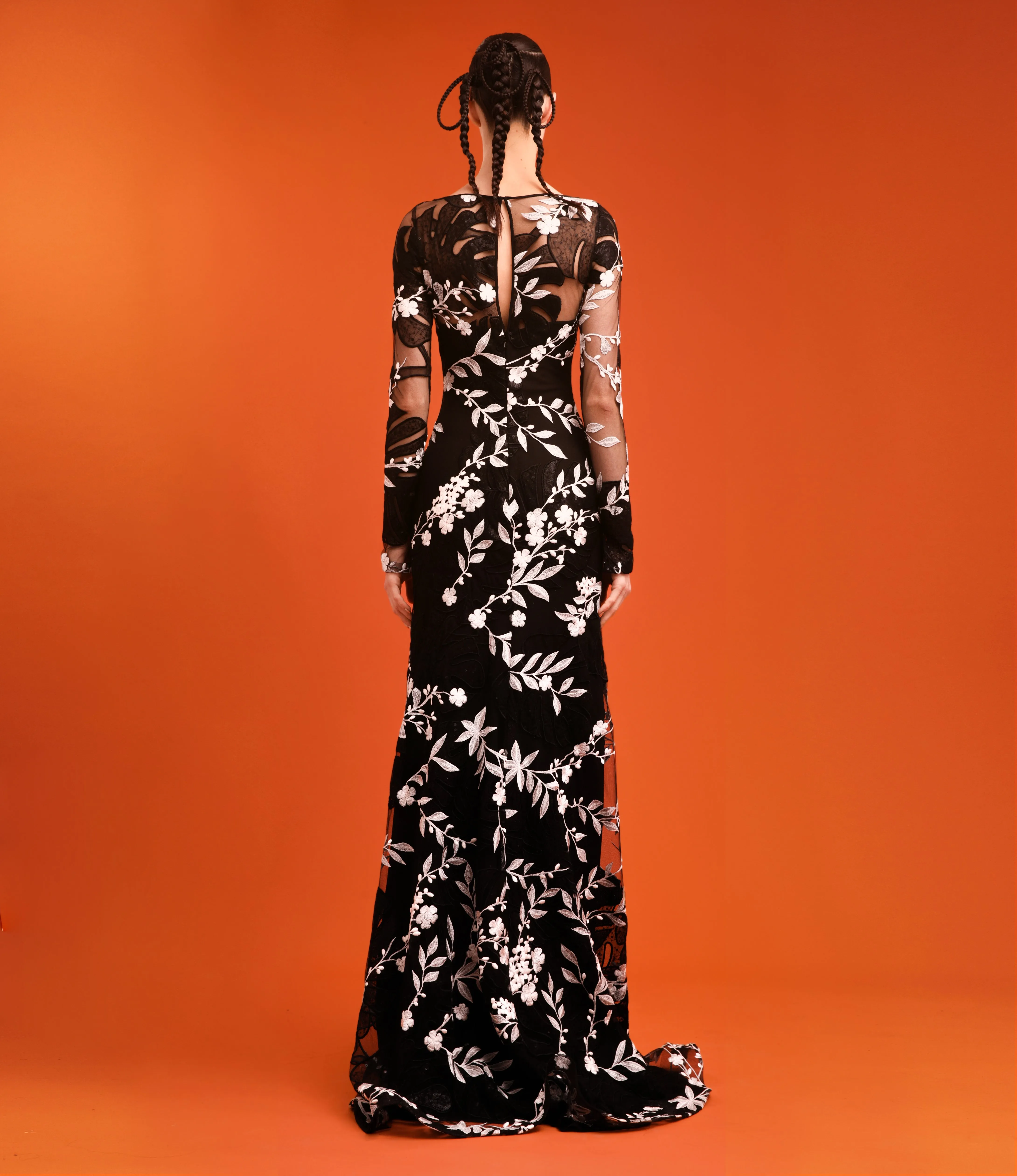 BOAT NECK FLORAL GOWN sold by Naeem Khan product image thumbnail 2