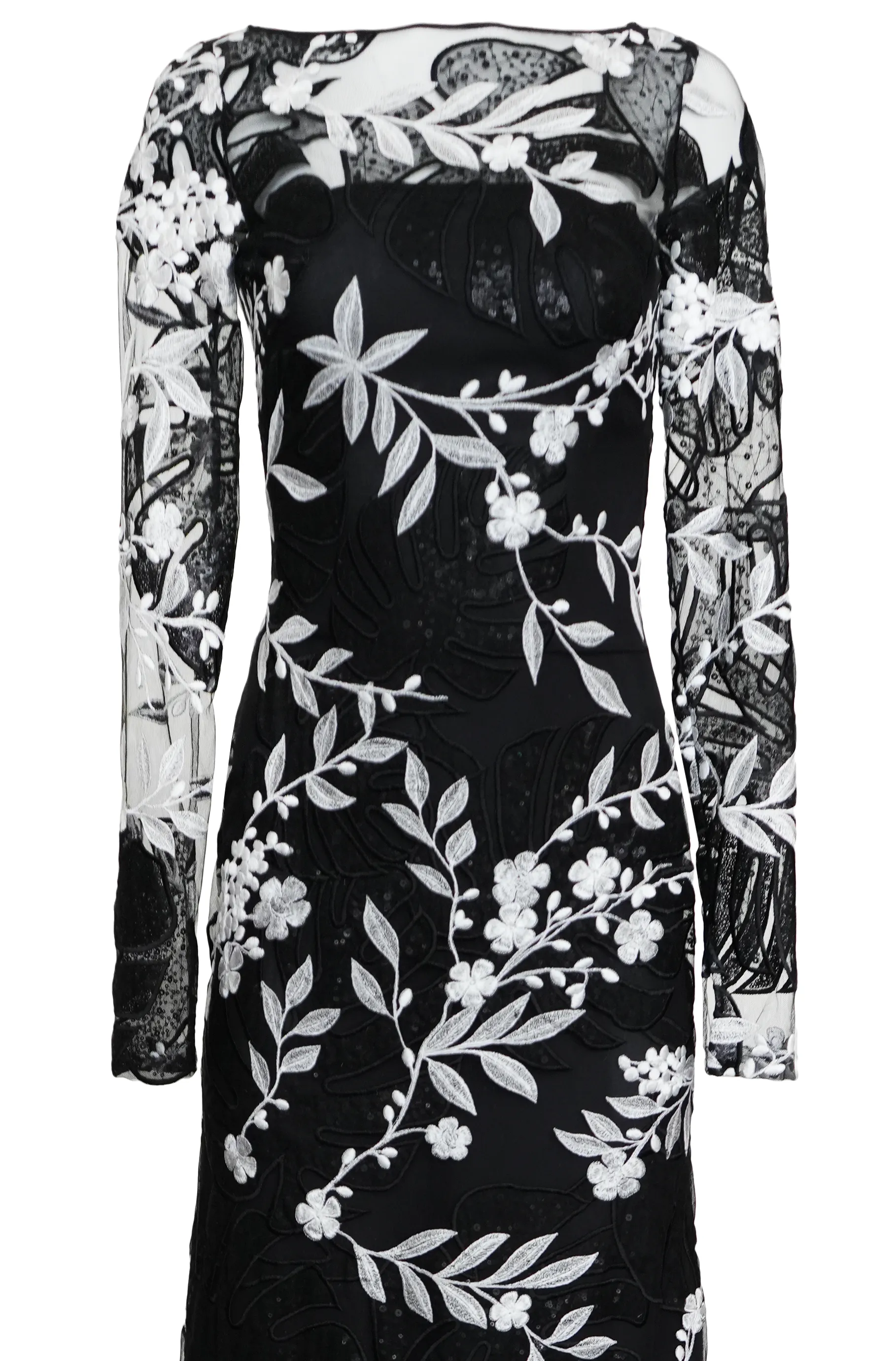 BOAT NECK FLORAL GOWN sold by Naeem Khan product image thumbnail 3