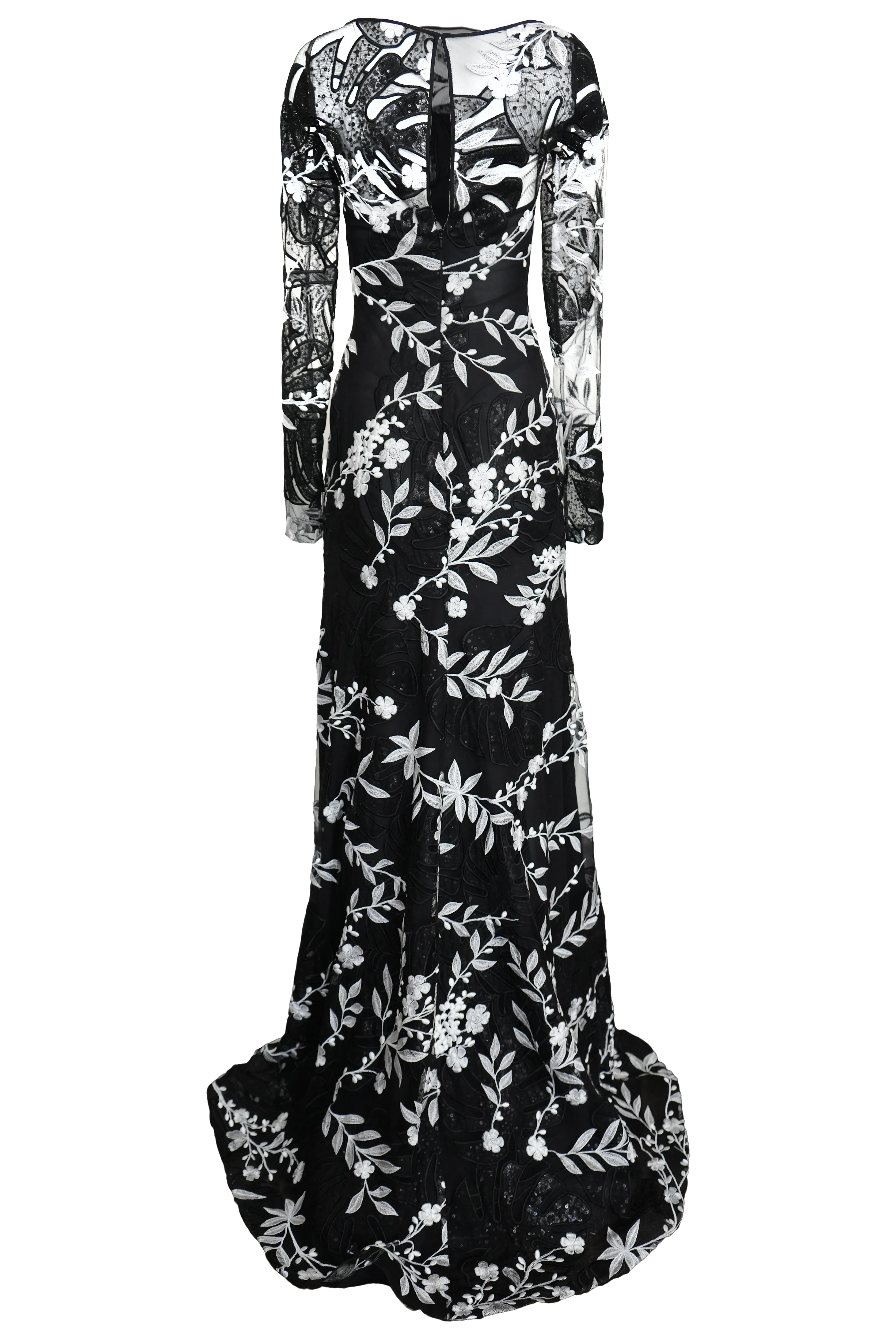 BOAT NECK FLORAL GOWN sold by Naeem Khan product image thumbnail 4
