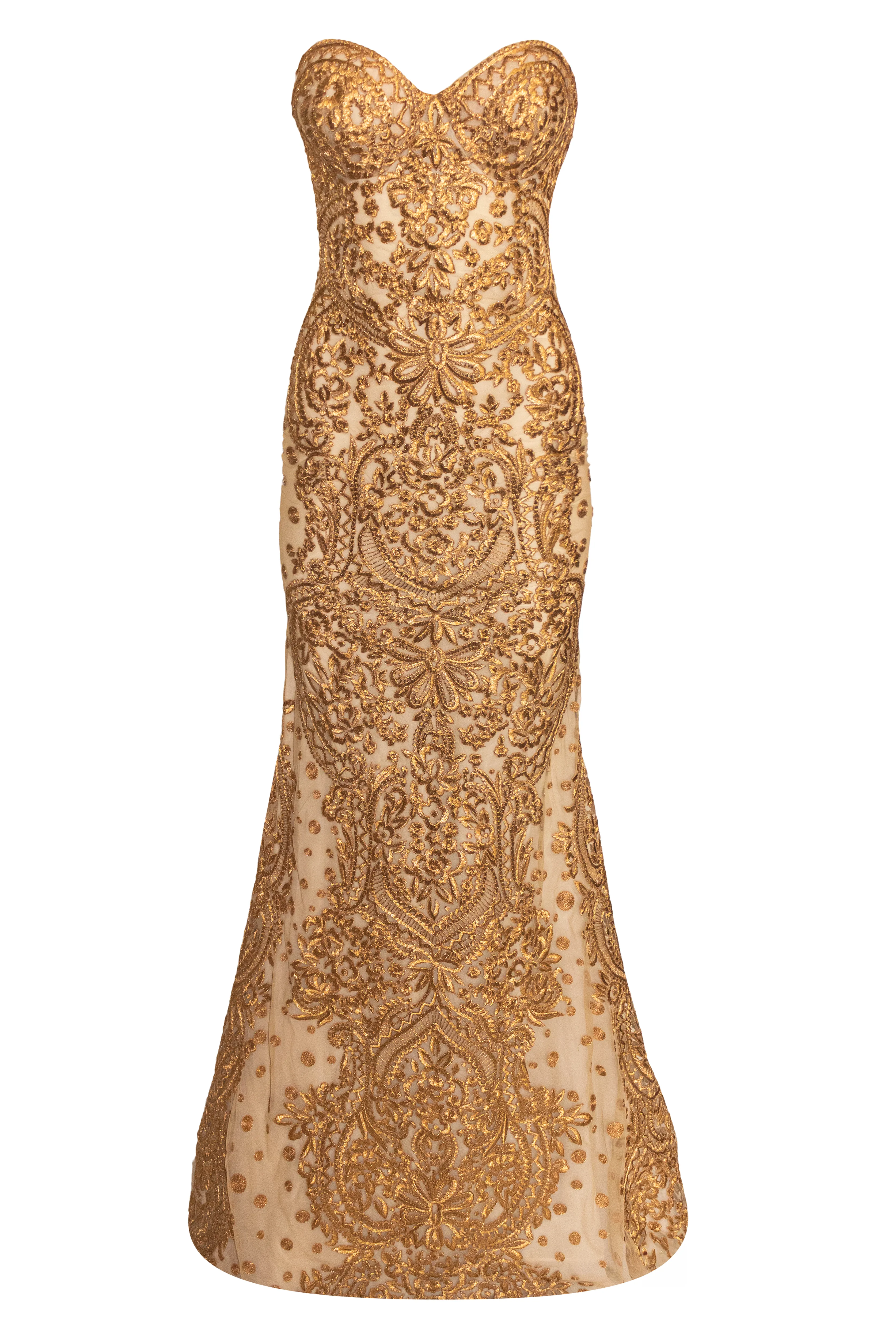 EMBROIDERED STRAPLESS CORSET GOWN sold by Naeem Khan product image thumbnail 4