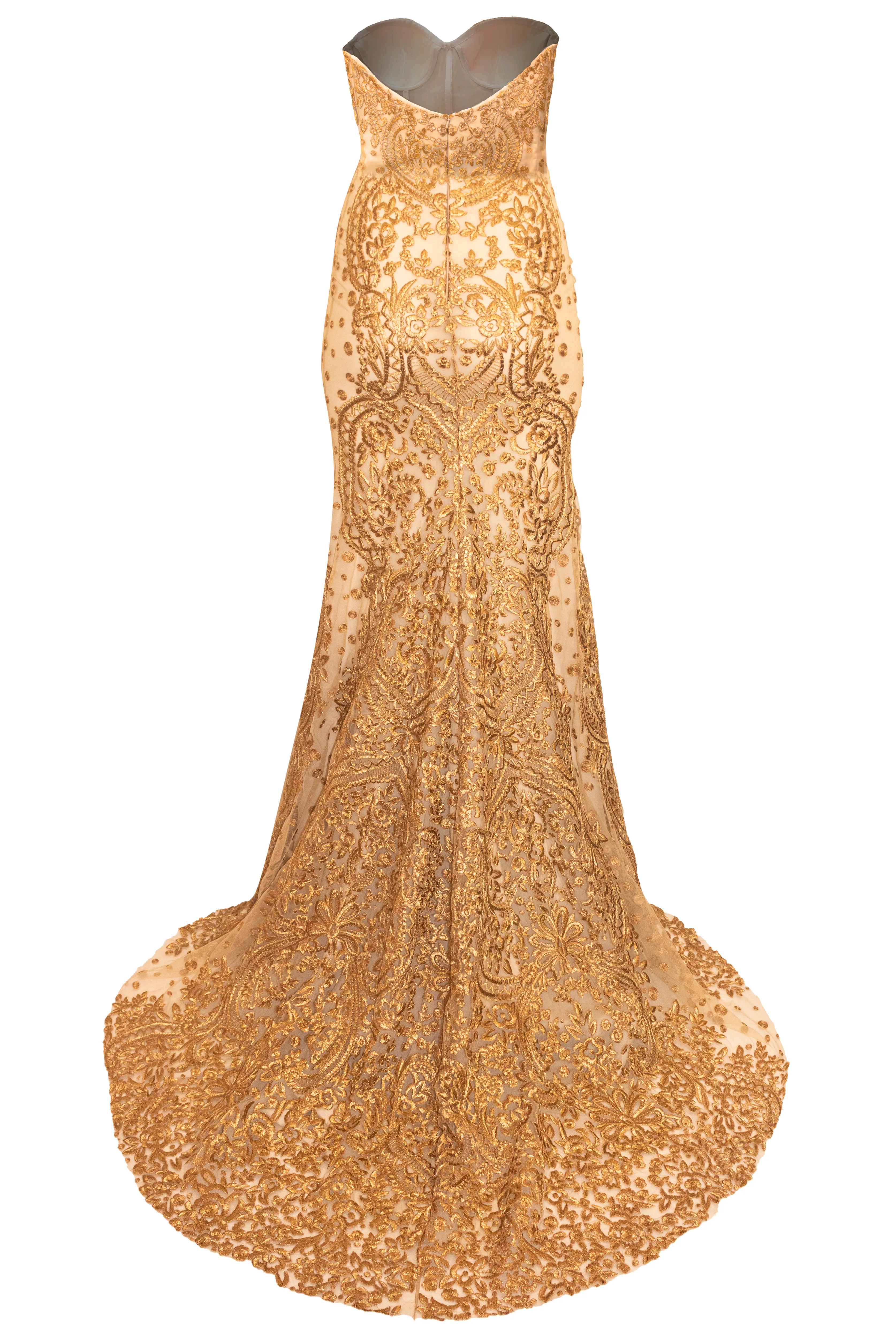 EMBROIDERED STRAPLESS CORSET GOWN sold by Naeem Khan product image thumbnail 5